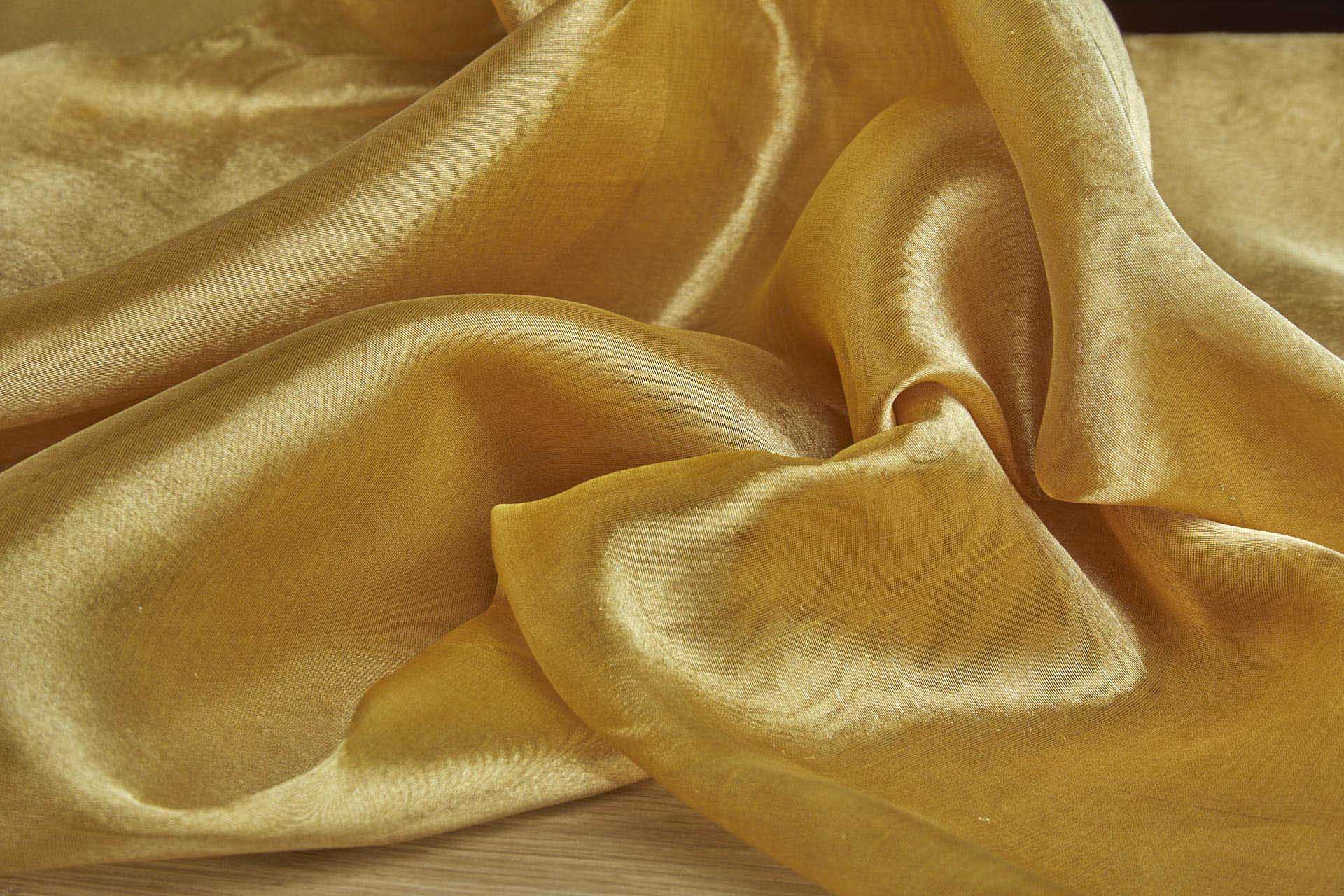 Silk Organza - Metallic Yellow fabric, image 4 of 6
