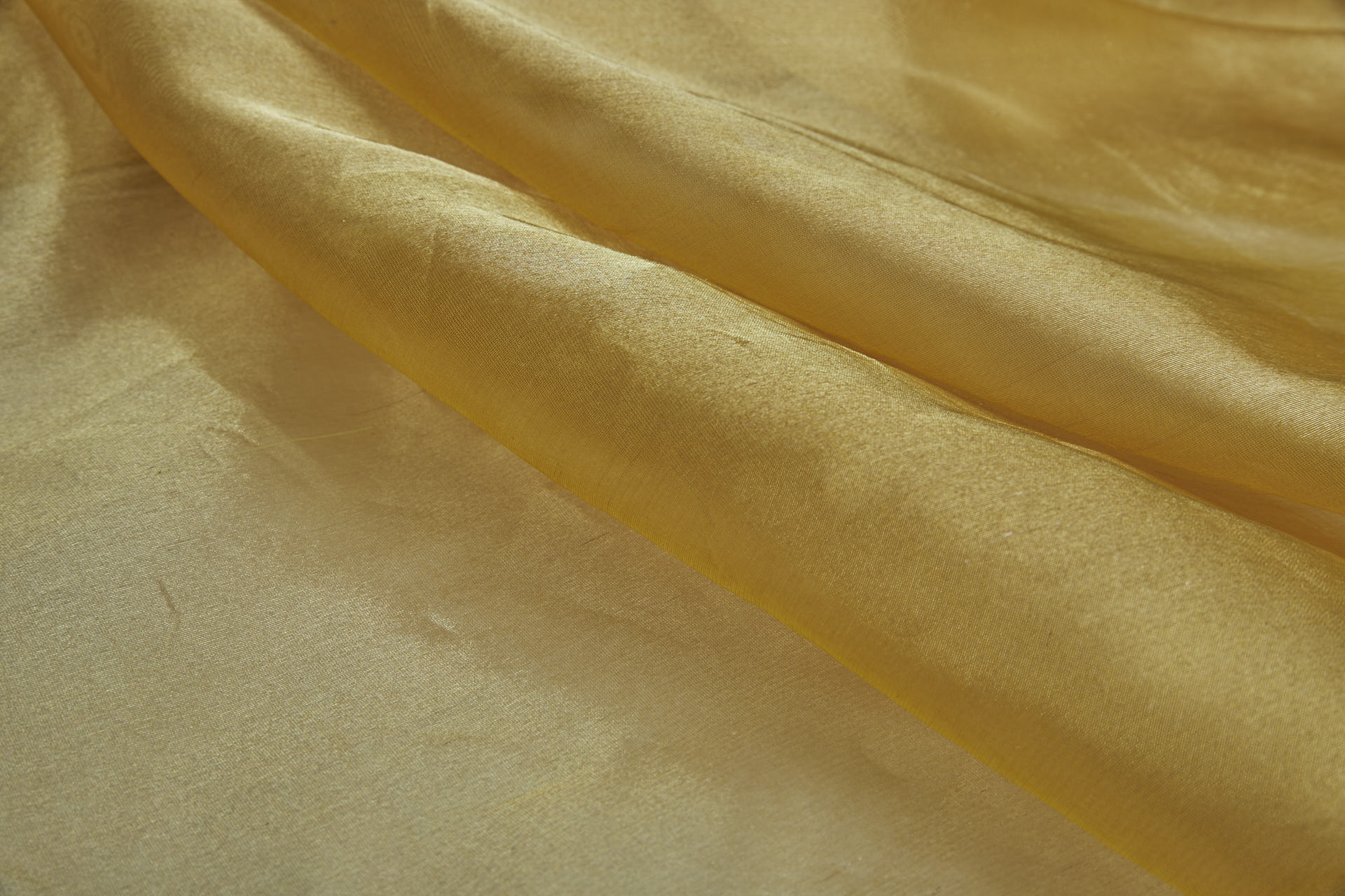 Silk Organza - Metallic Yellow fabric, image 3 of 6