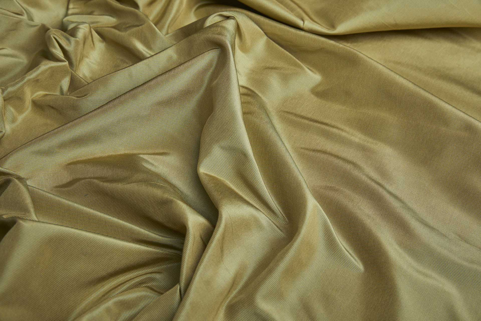 Heavy Weight Silk Taffeta - 3-Tone - Yellow, Turquoise and Gold fabric, image 3 of 6