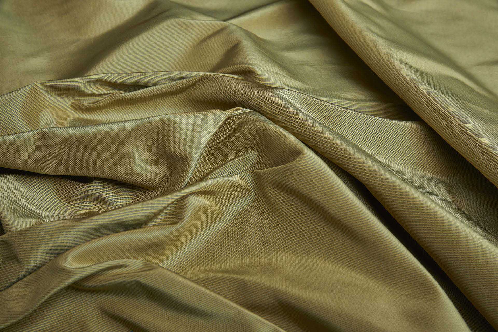 Heavy Weight Silk Taffeta - 3-Tone - Yellow, Turquoise and Gold fabric, image 6 of 6