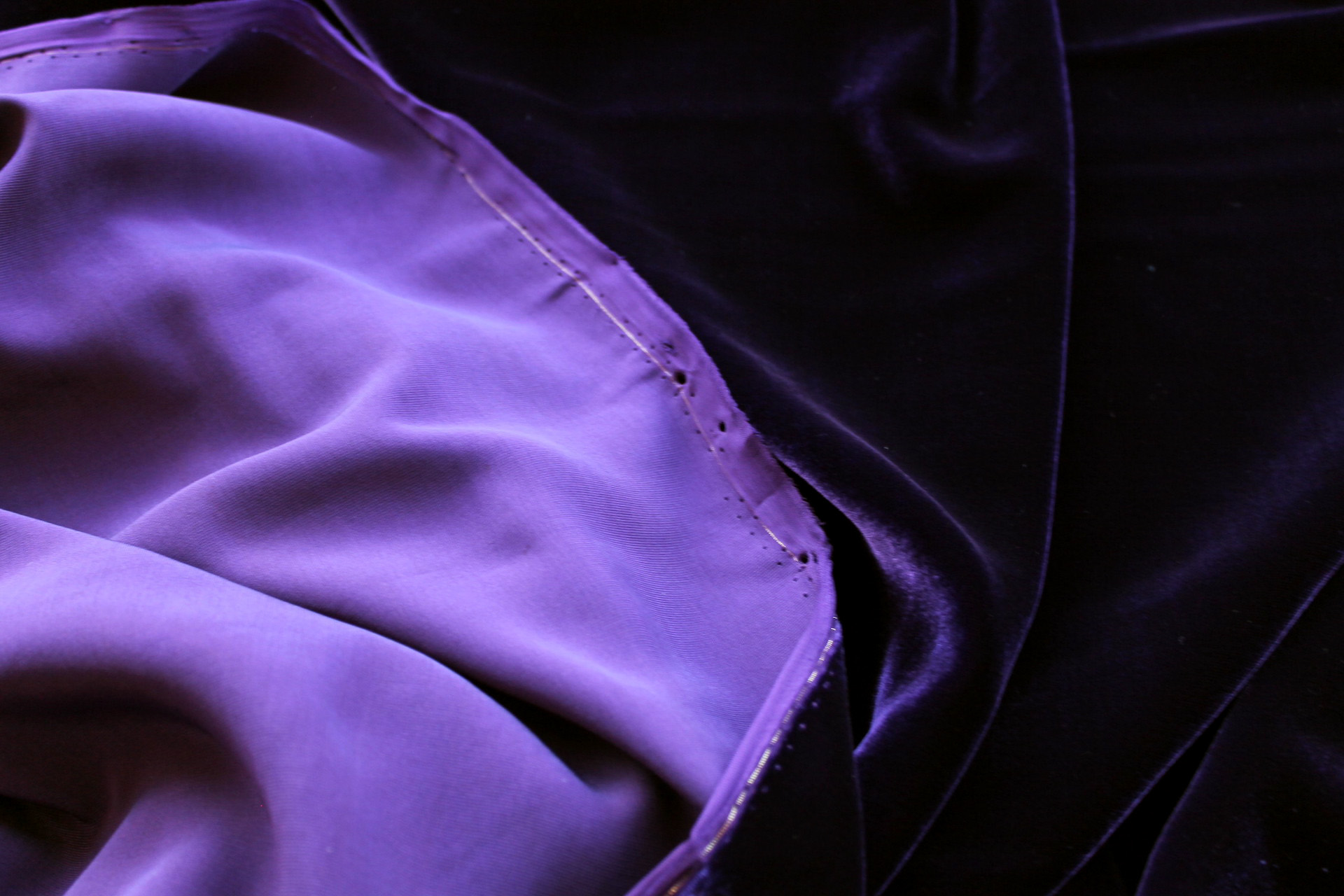 BACK IN STOCK - Silk Velvet - Royal Purple fabric, image 3 of 4