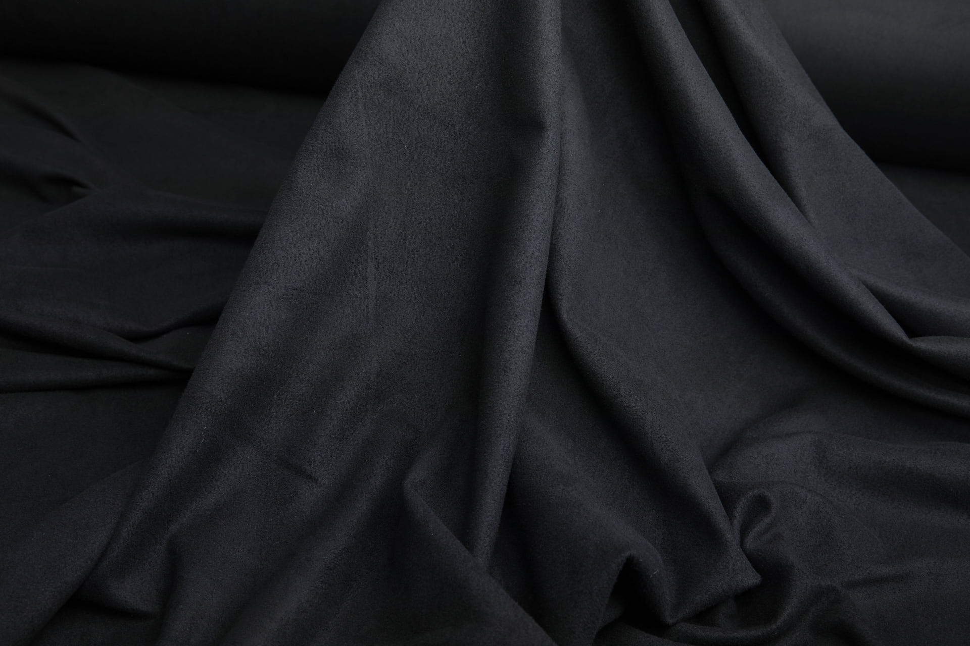 Soft Double Sided Stretch Suedette - Black fabric, image 3 of 5