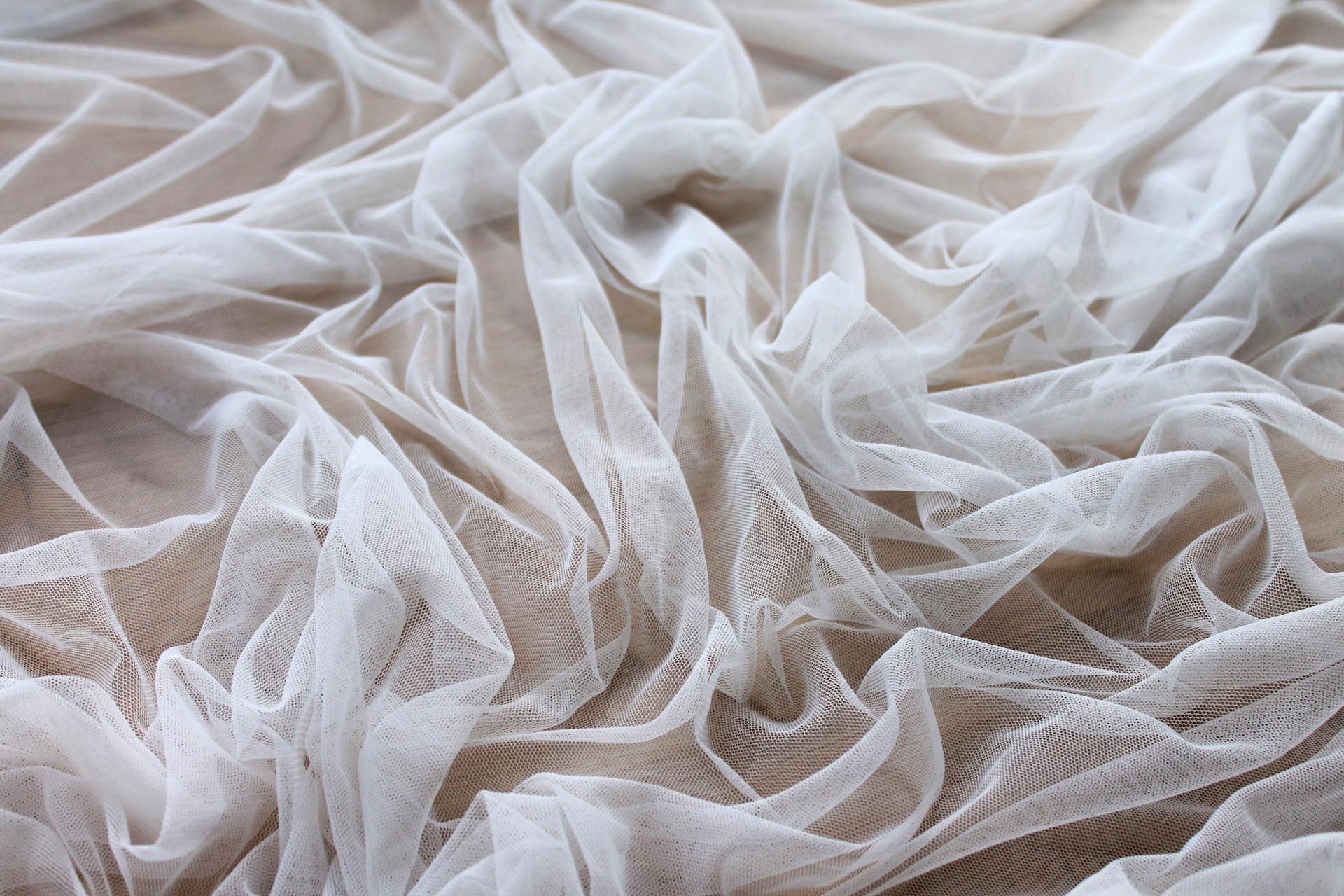 Soft Nylon Tulle - New Ivory - T50 fabric, image 2 of 6