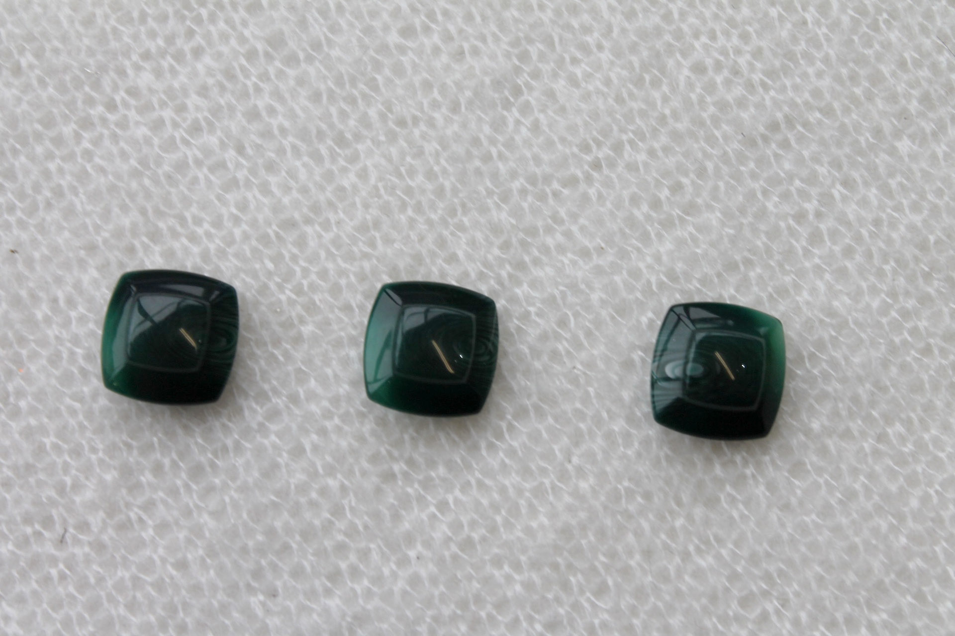 Square Dark Green Nylon "Jade" Button - 1.6cm, image 2 of 4