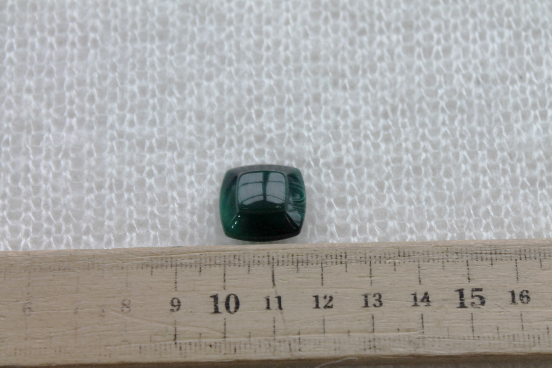 Square Dark Green Nylon "Jade" Button - 1.6cm, image 4 of 4