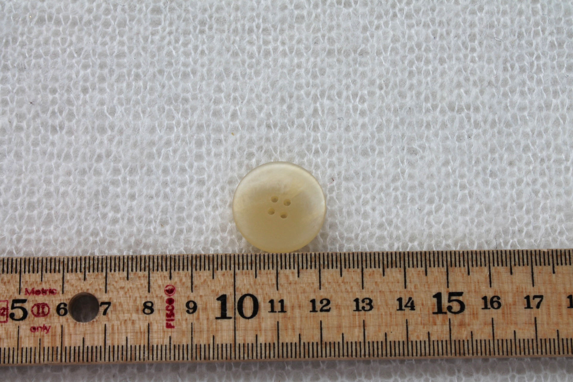 Straw Gold Iridescent Button - 2cm, image 4 of 4