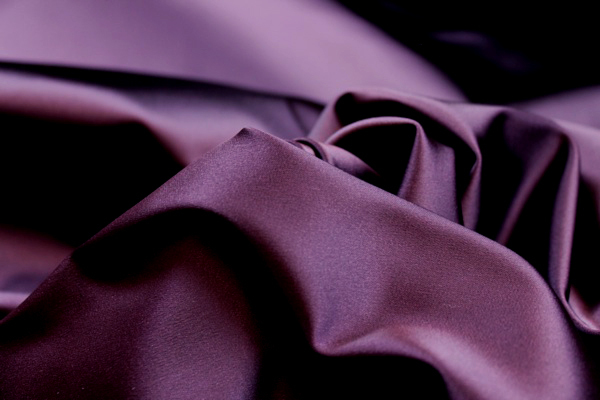 Stretch Duchesse Satin - Aubergine fabric, image 3 of 5