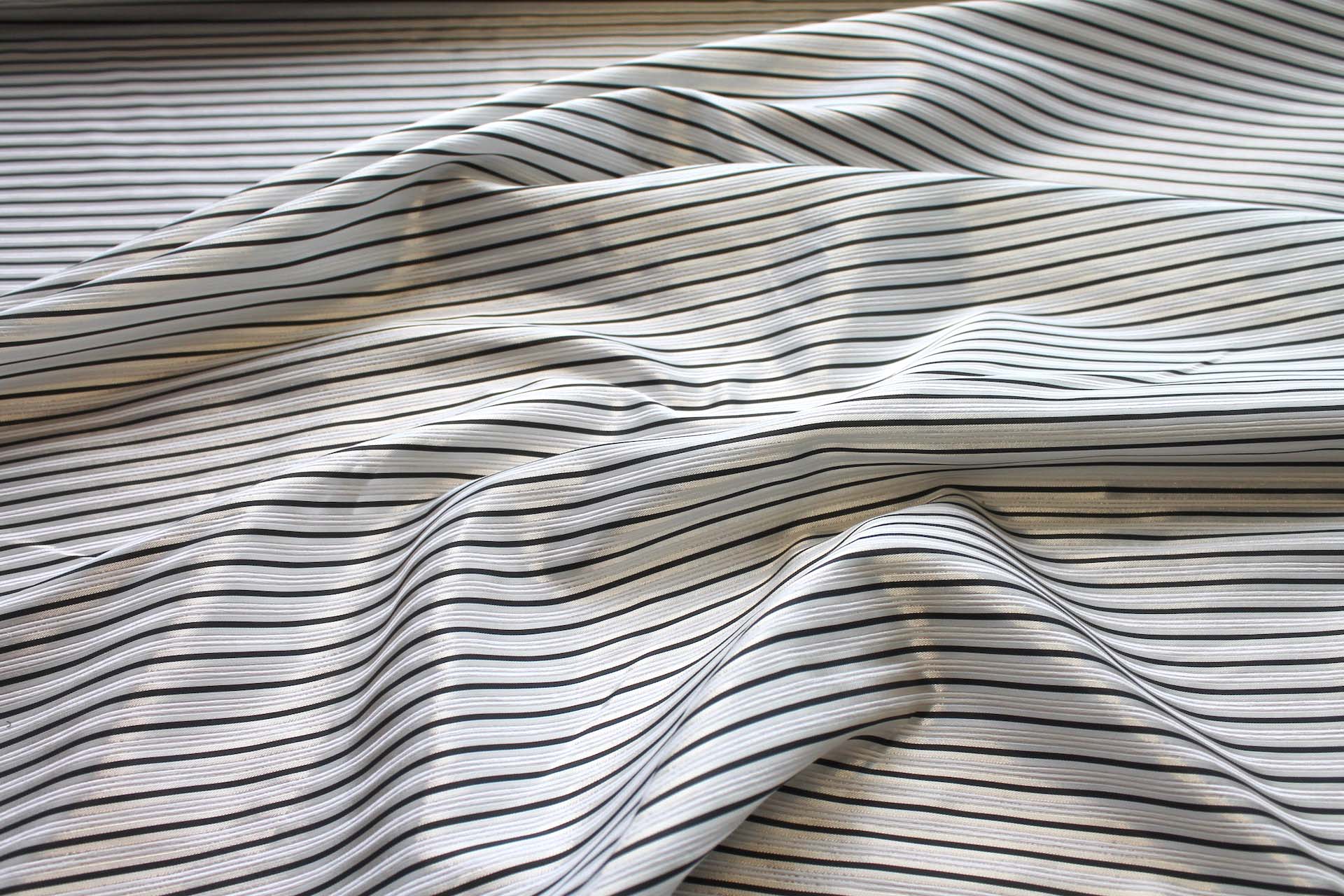 Striped Brocade - White Grey & Black fabric, image 5 of 6