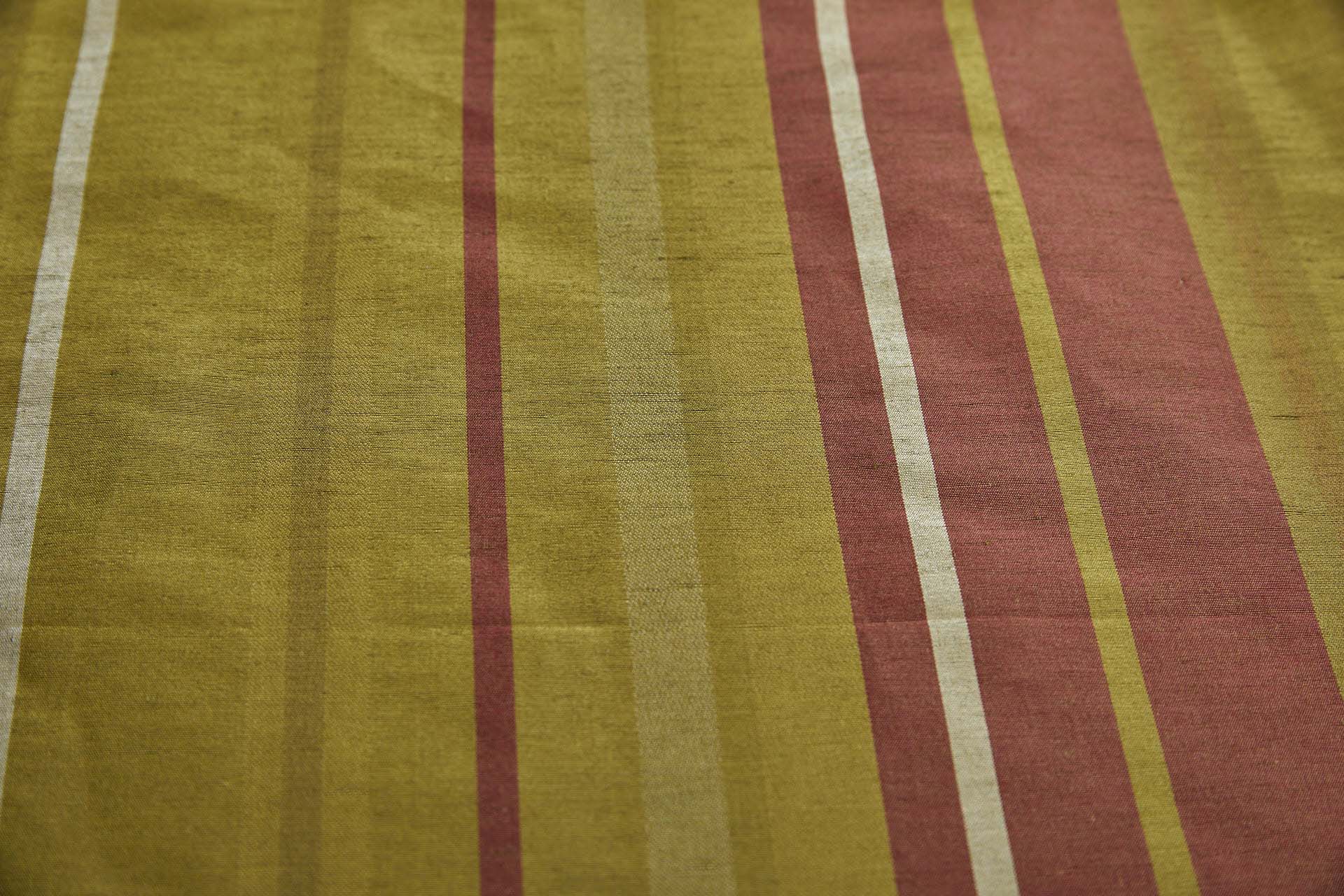 Woven Satin Stripe Brocade - Green, Yellow and Red fabric, image 11 of 11