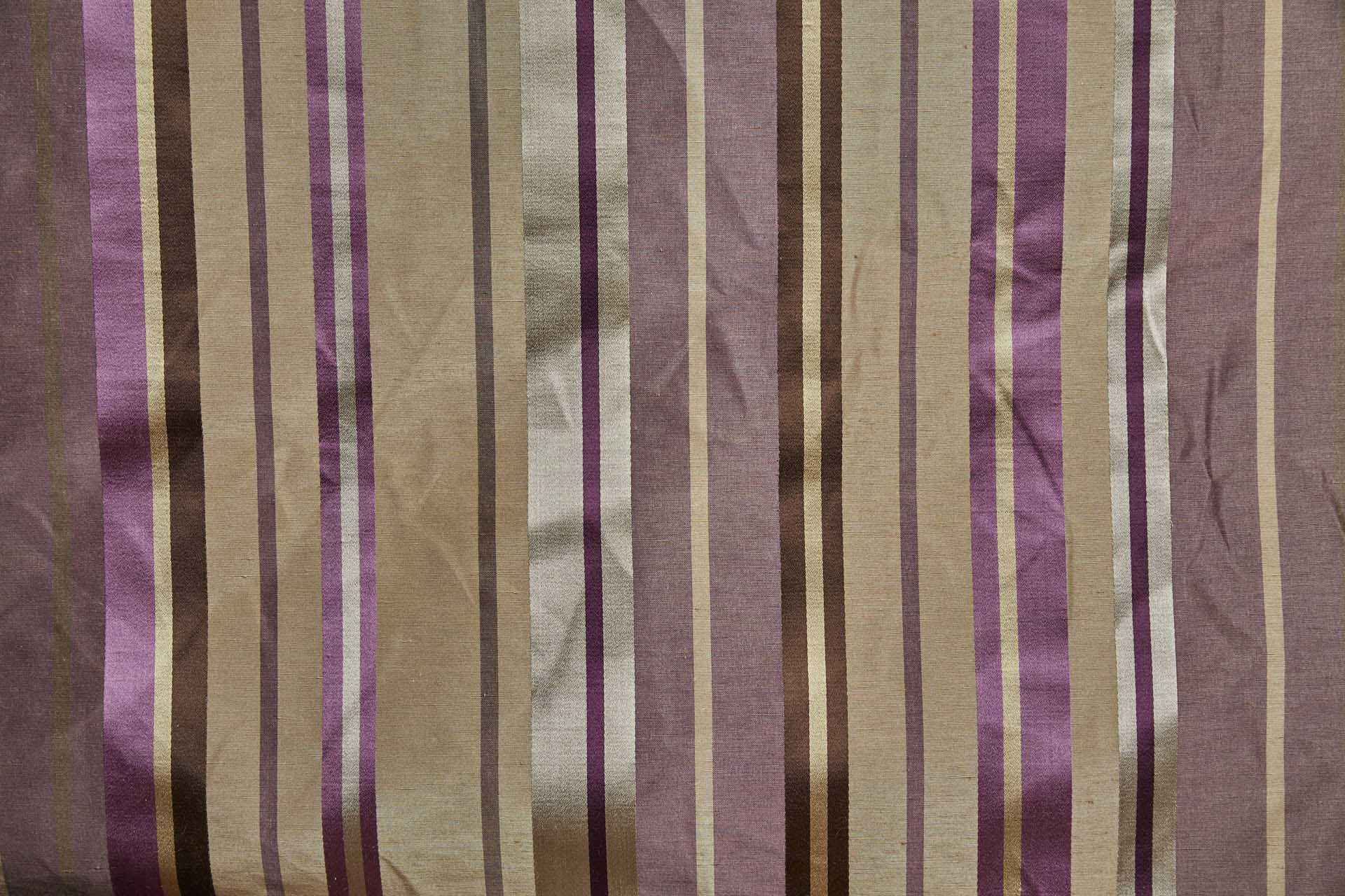 Woven Satin Stripe Brocade - Aubergine, Khaki, Gold and Brown fabric, image 2 of 9