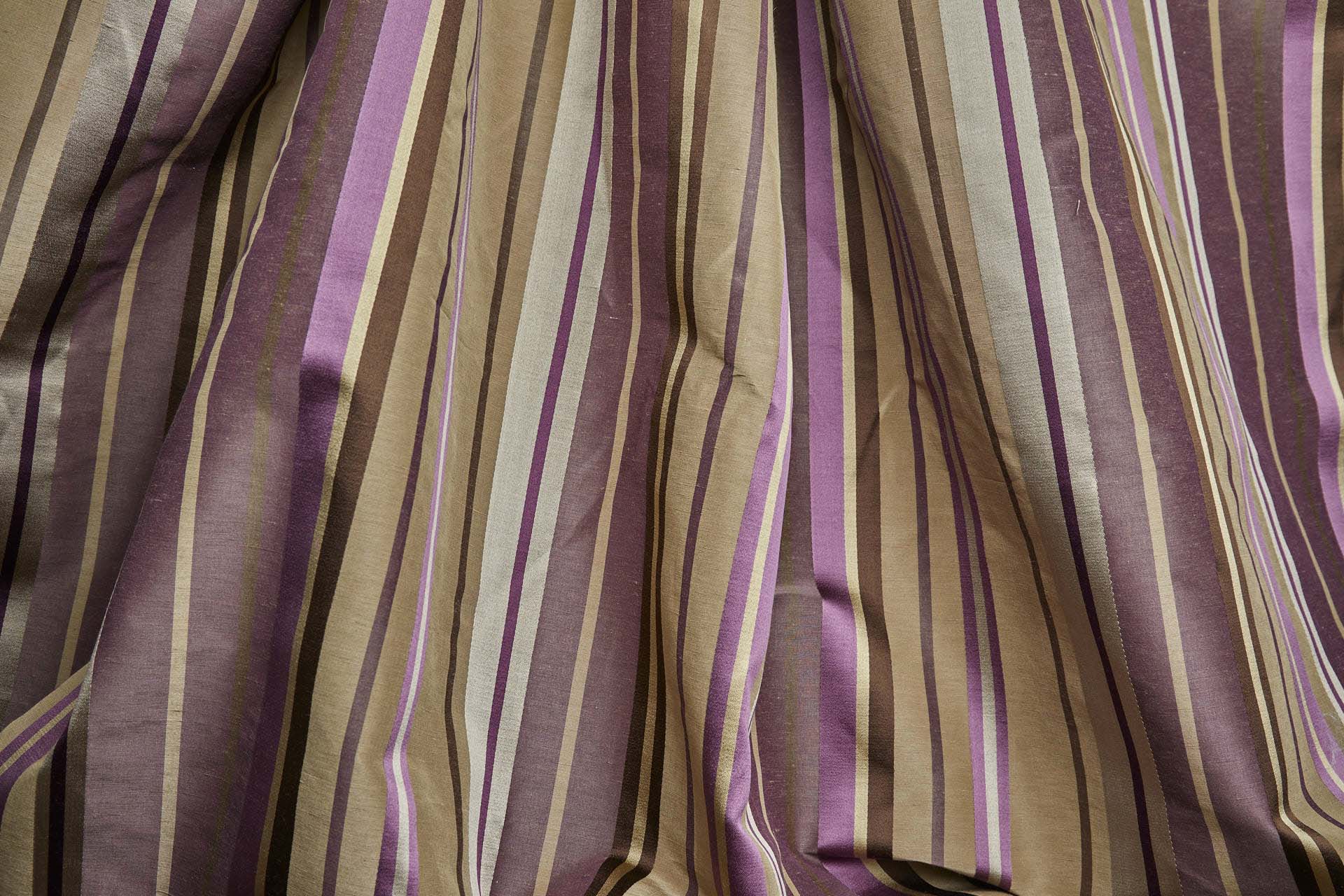 Woven Satin Stripe Brocade - Aubergine, Khaki, Gold and Brown fabric, image 4 of 9