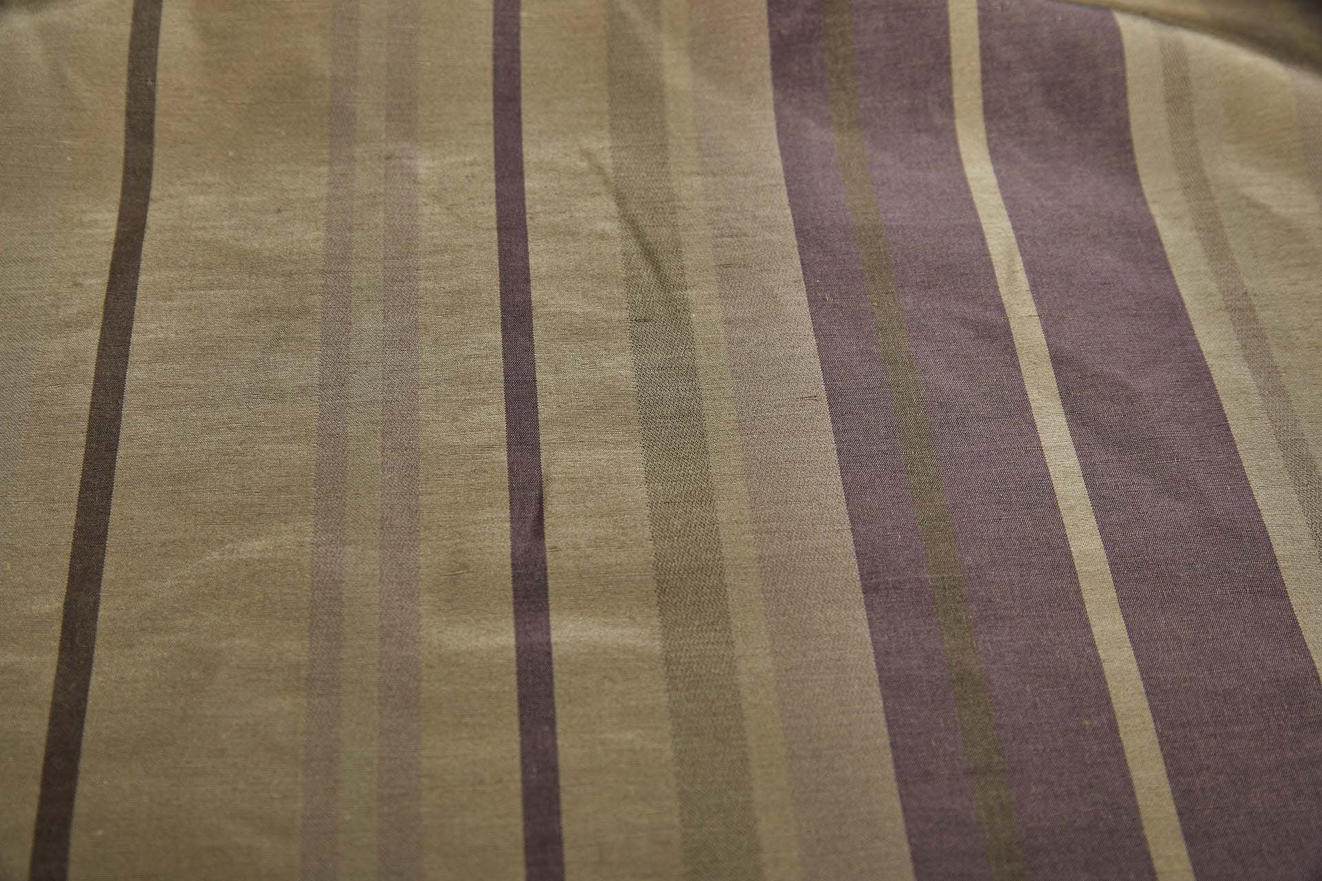 Woven Satin Stripe Brocade - Aubergine, Khaki, Gold and Brown fabric, image 8 of 9