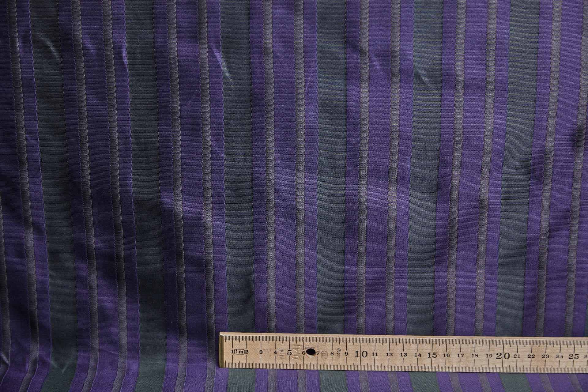 Reversible Stripe Brocade - Plum, Olive, Green and Purple fabric, image 2 of 9