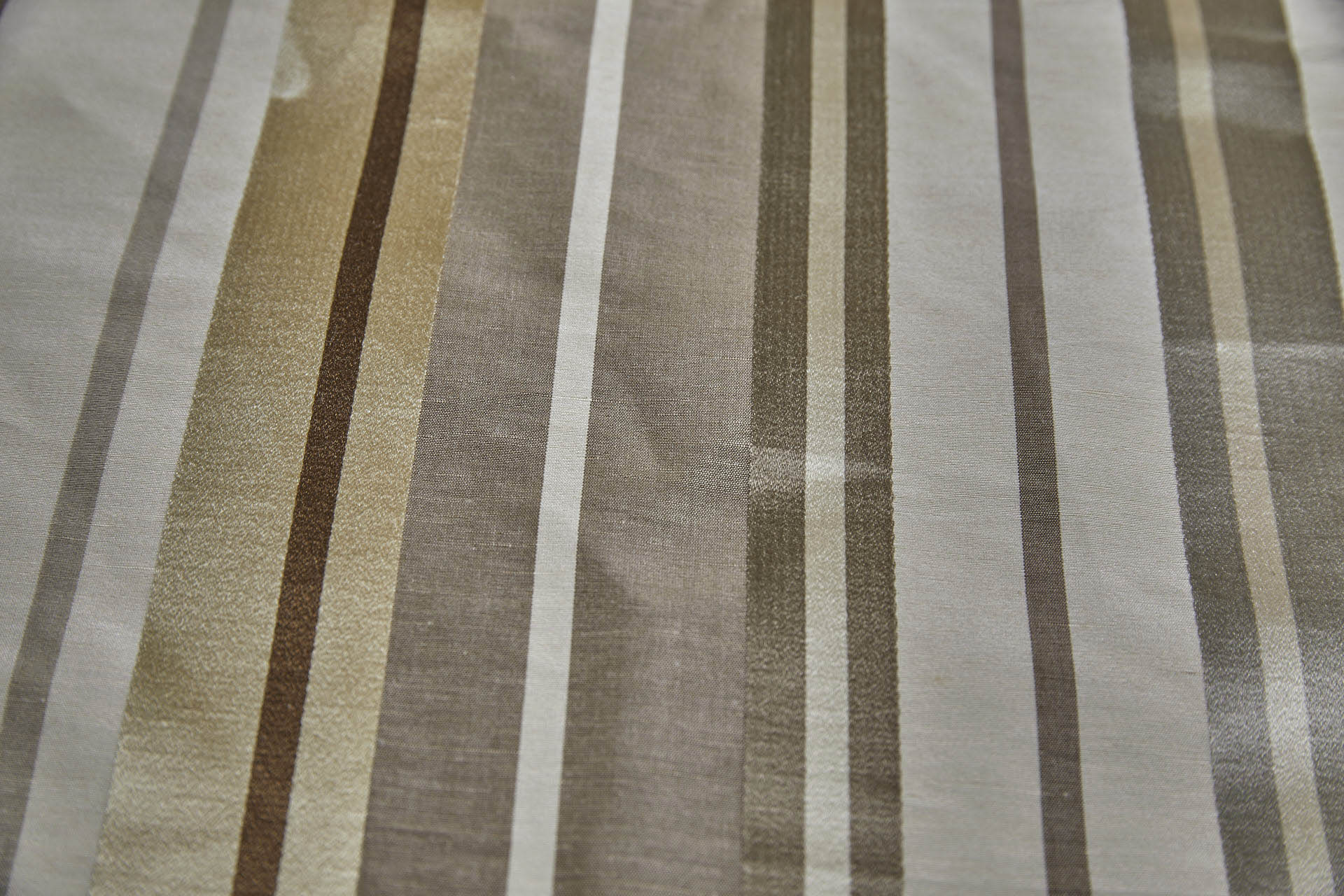 Woven Satin Stripe Brocade - Cream, Gold and Brown fabric, image 6 of 9