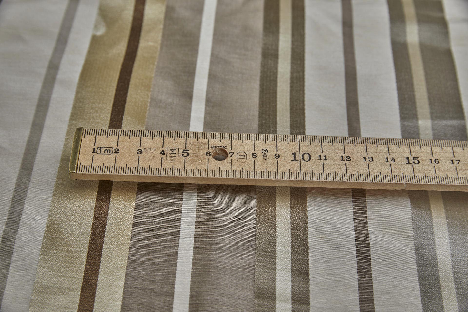 Woven Satin Stripe Brocade - Cream, Gold and Brown fabric, image 7 of 9
