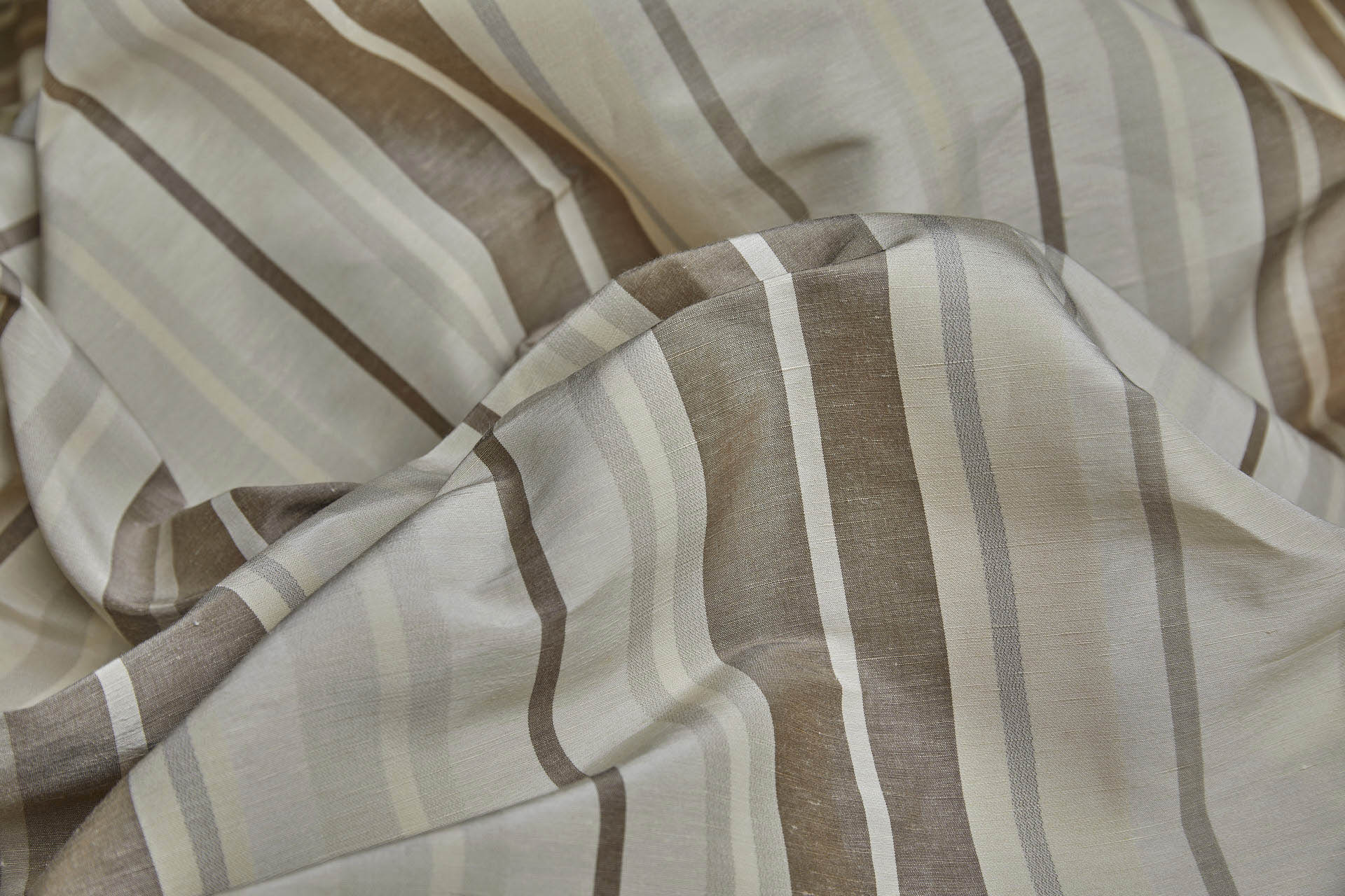 Woven Satin Stripe Brocade - Cream, Gold and Brown fabric, image 9 of 9