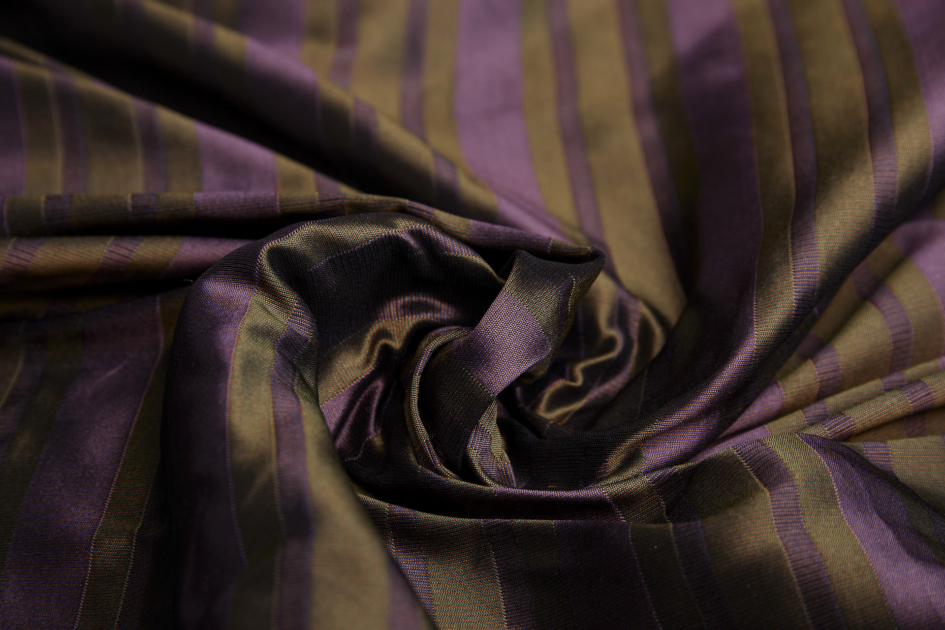 Reversible Stripe Brocade - Plum, Olive, Green and Purple fabric, image 4 of 9
