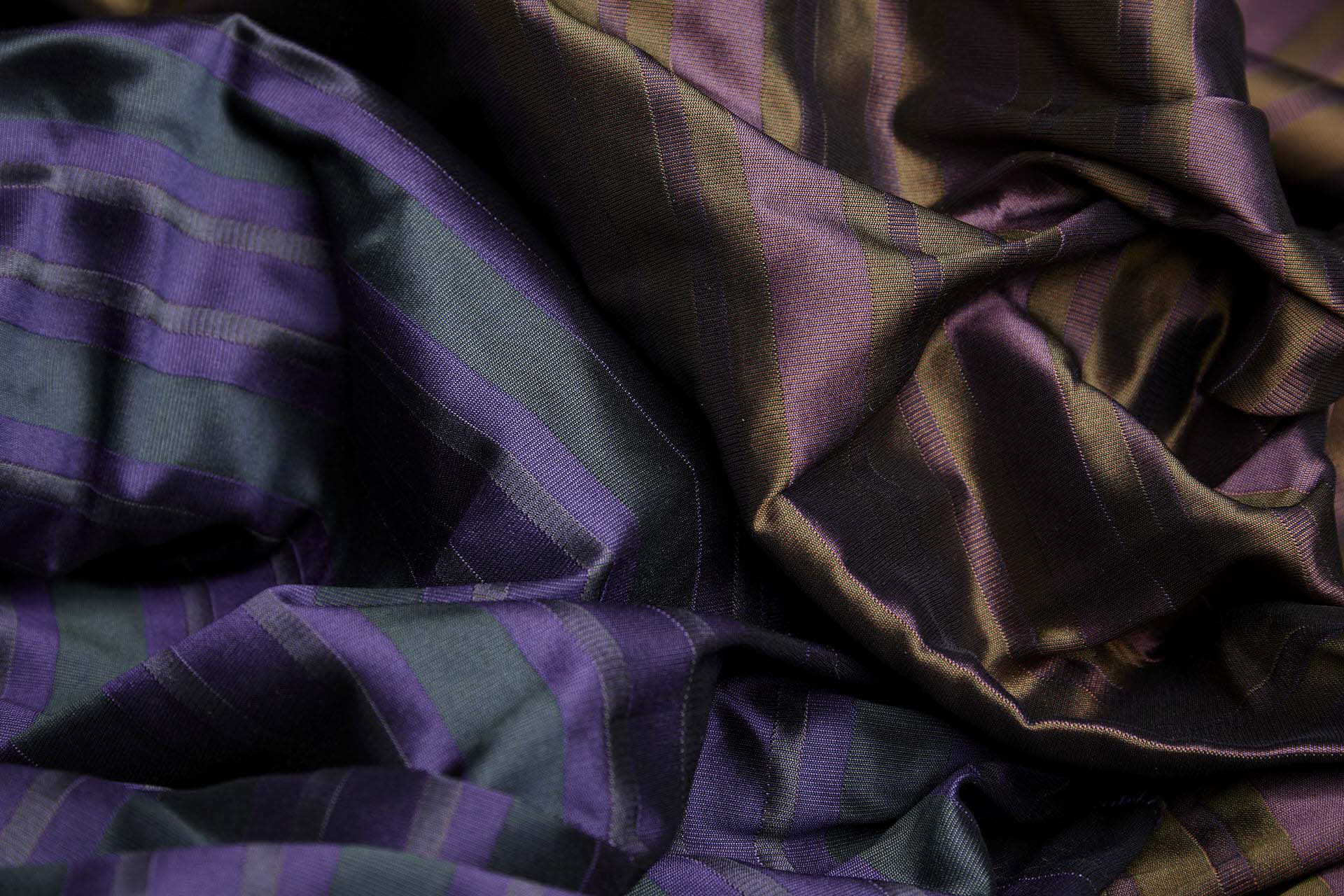 Reversible Stripe Brocade - Plum, Olive, Green and Purple fabric, image 6 of 9