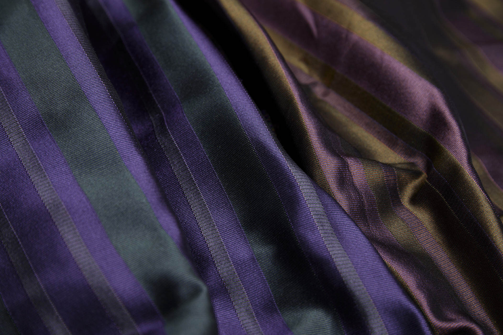 Reversible Stripe Brocade - Plum, Olive, Green and Purple fabric, image 7 of 9