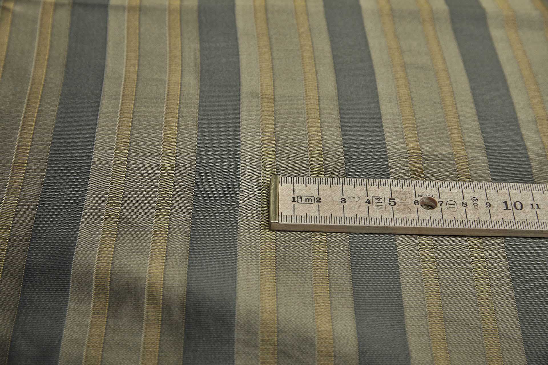 Reversible Stripe Brocade - Golden, Green and Grey fabric, image 6 of 11
