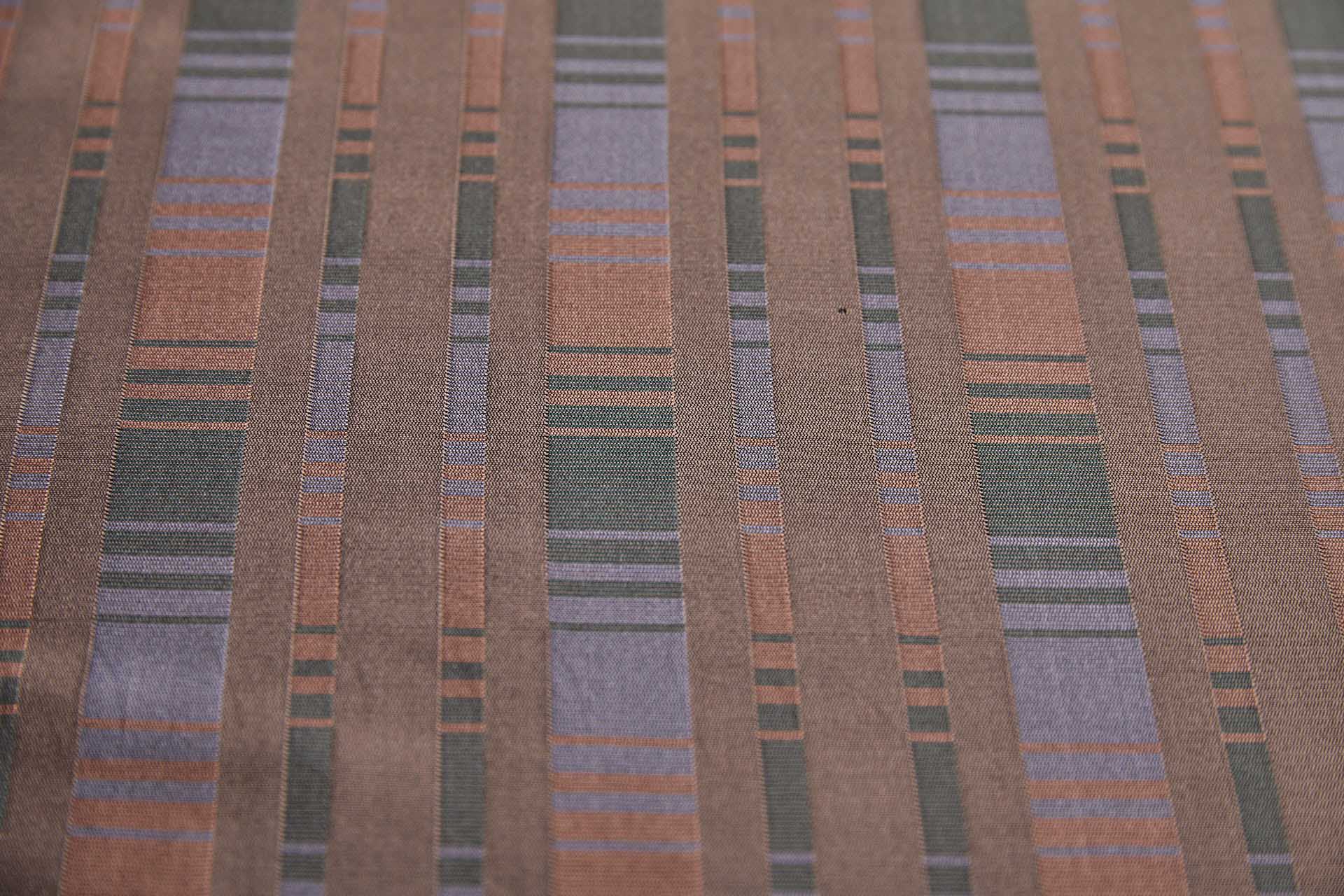 Reversible Stripe Brocade - Coral, Blue and Green fabric, image 4 of 11