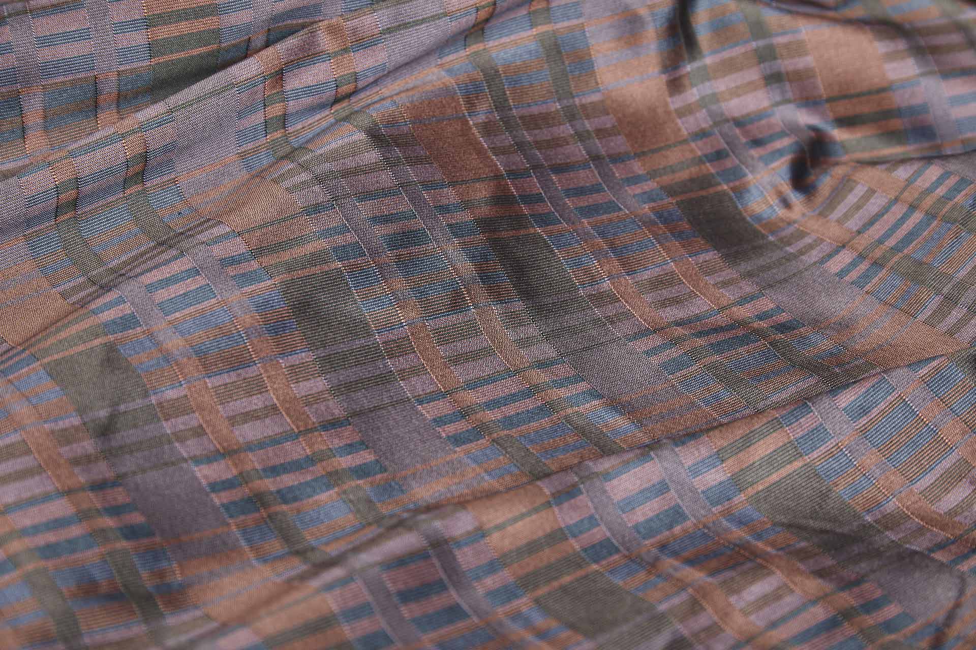 Reversible Stripe Brocade - Coral, Blue and Green fabric, image 10 of 11