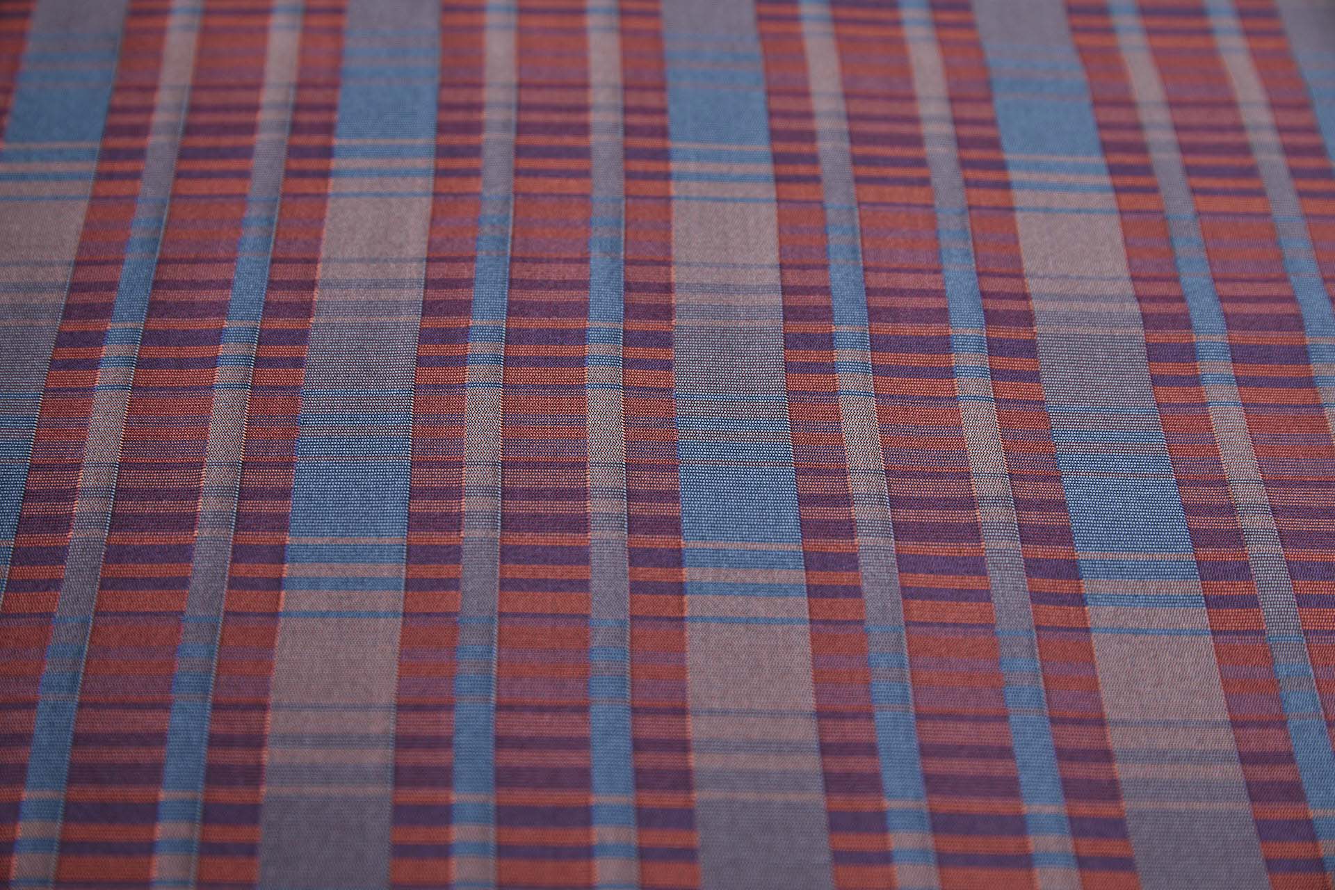 Reversible Stripe Brocade - Red, Teal and Navy fabric, image 2 of 9