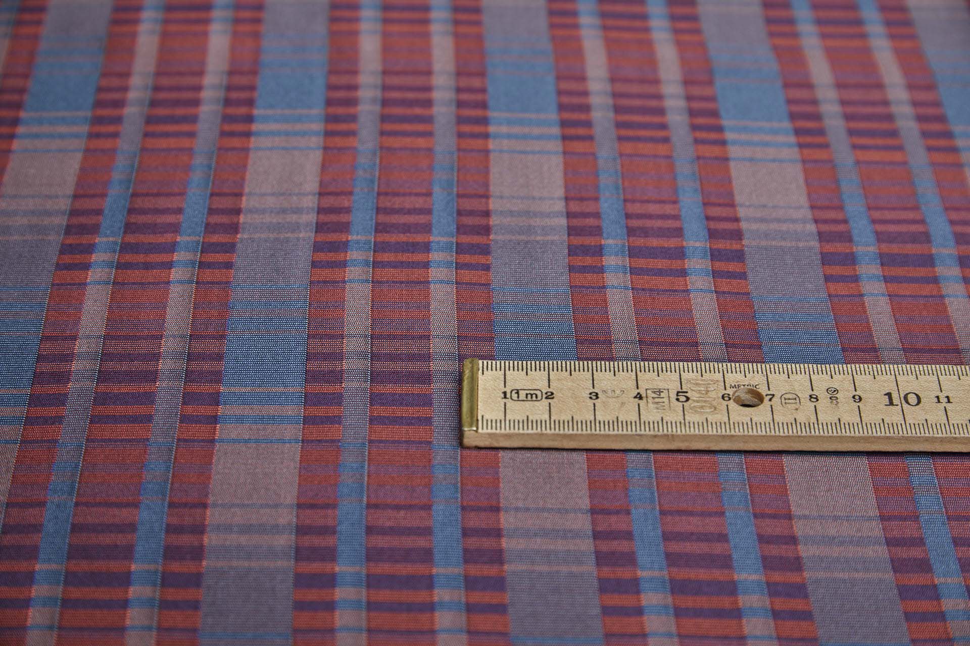 Reversible Stripe Brocade - Red, Teal and Navy fabric, image 3 of 9