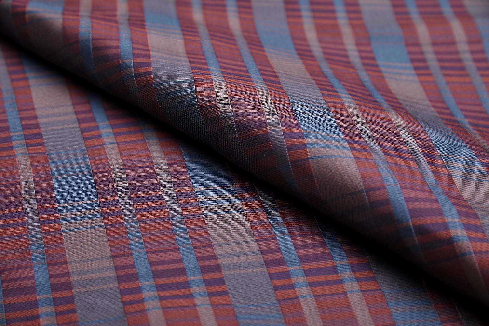 Reversible Stripe Brocade - Red, Teal and Navy fabric, image 4 of 9