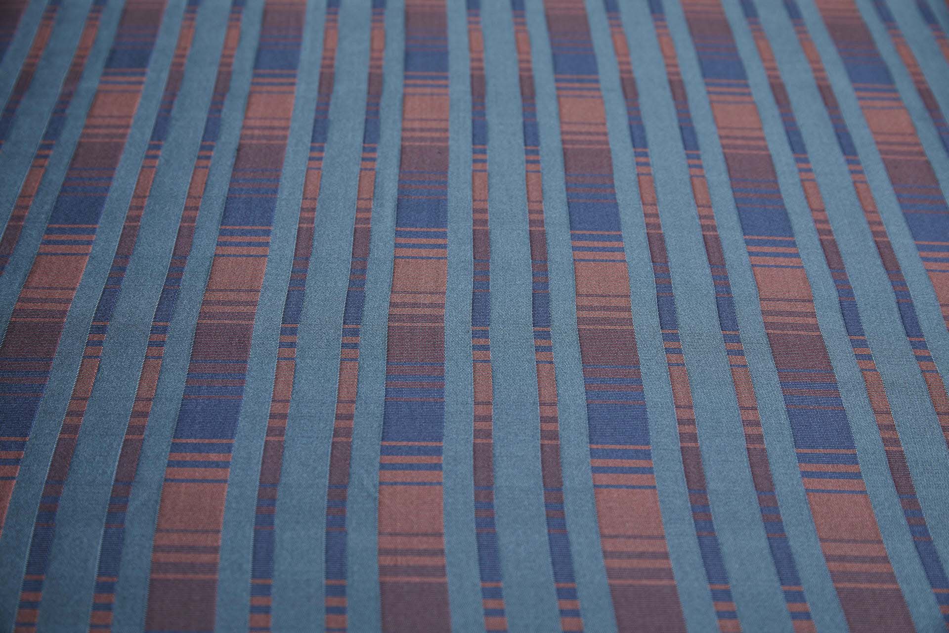 Reversible Stripe Brocade - Red, Teal and Navy fabric, image 7 of 9
