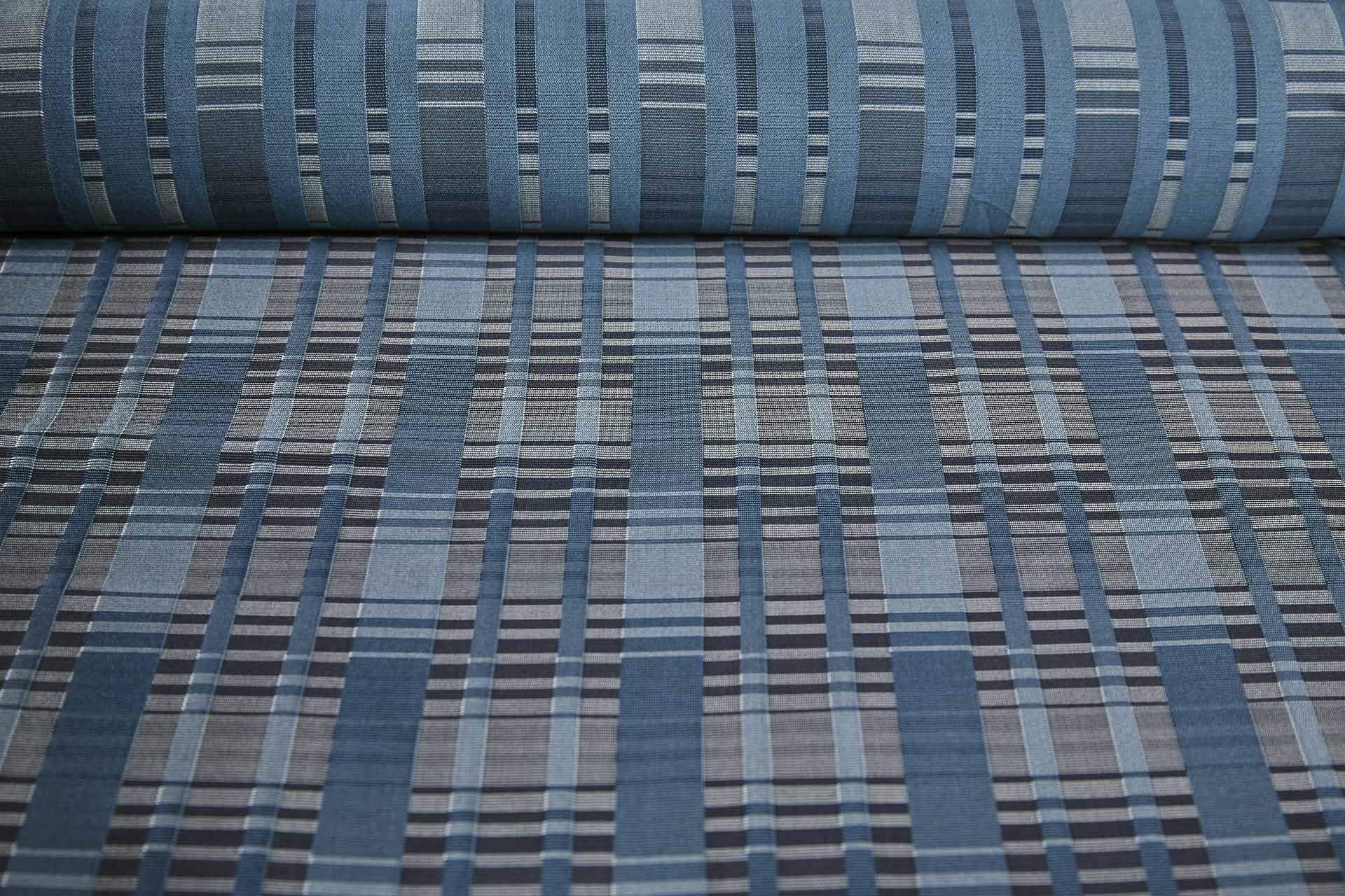 Reversible Stripe Brocade - Grey, Blue and Navy fabric, image 3 of 10