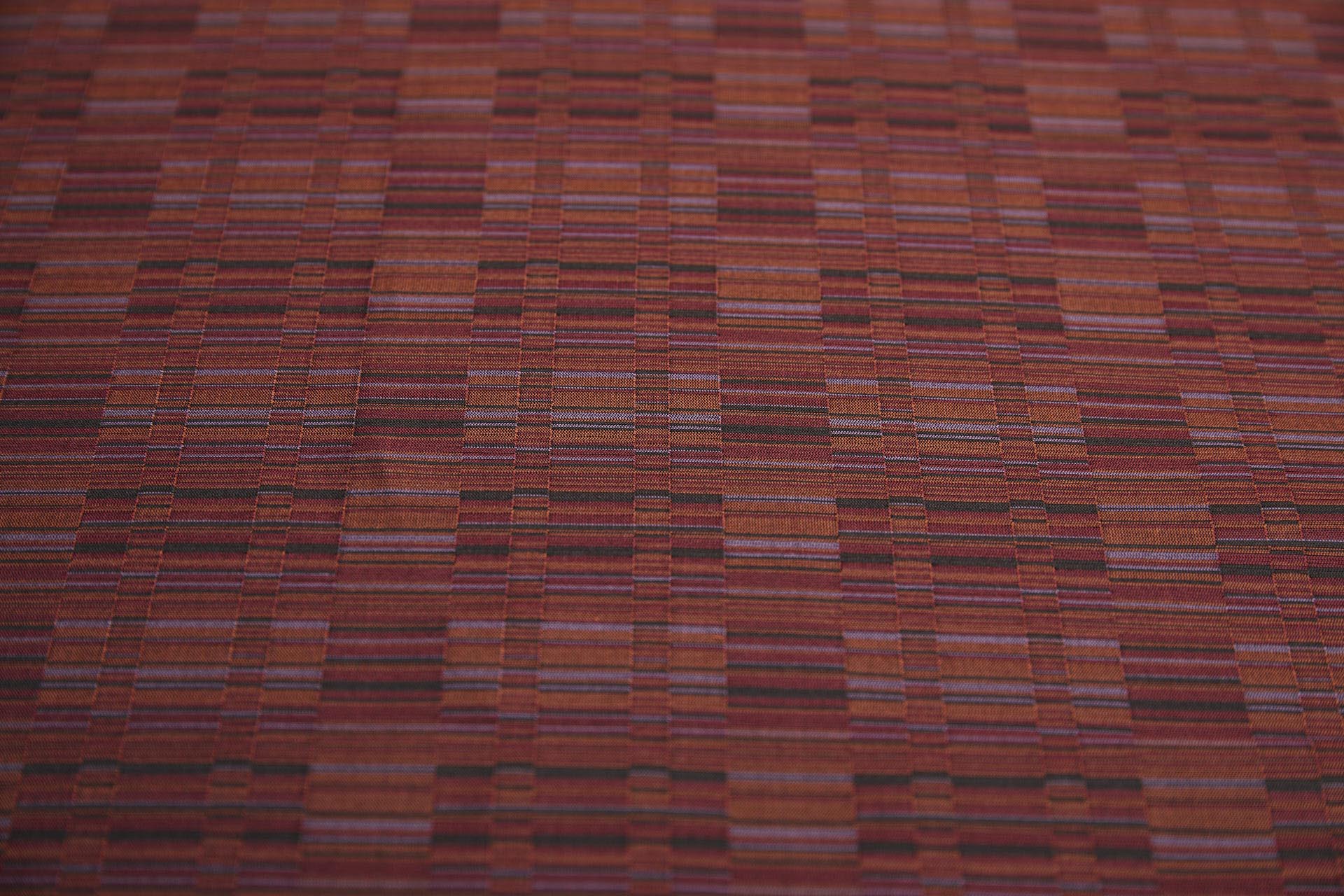 Reversible Stripe Brocade - Red, Rust, Mauve and Black fabric, image 2 of 7