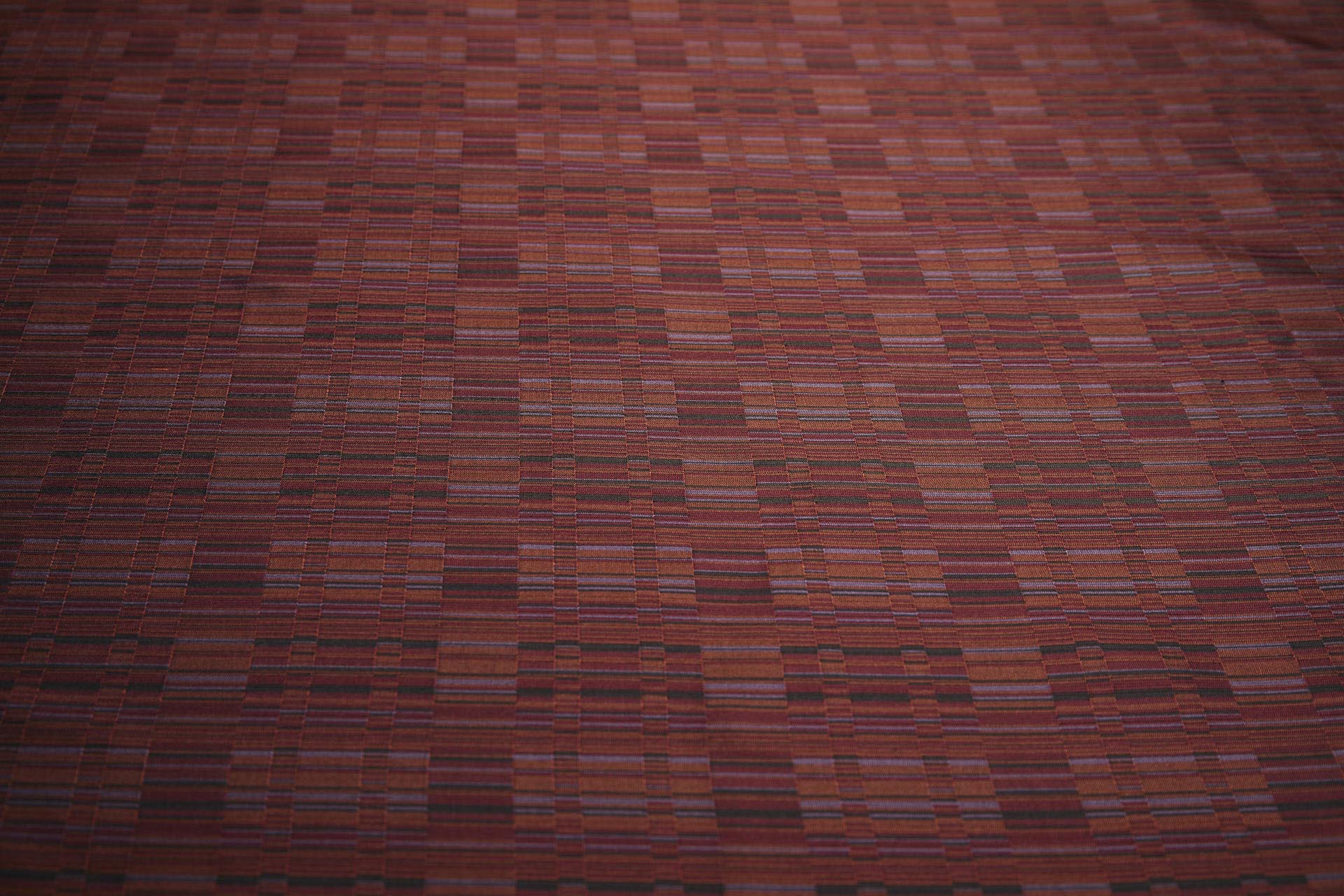 Reversible Stripe Brocade - Red, Rust, Mauve and Black fabric, image 7 of 7