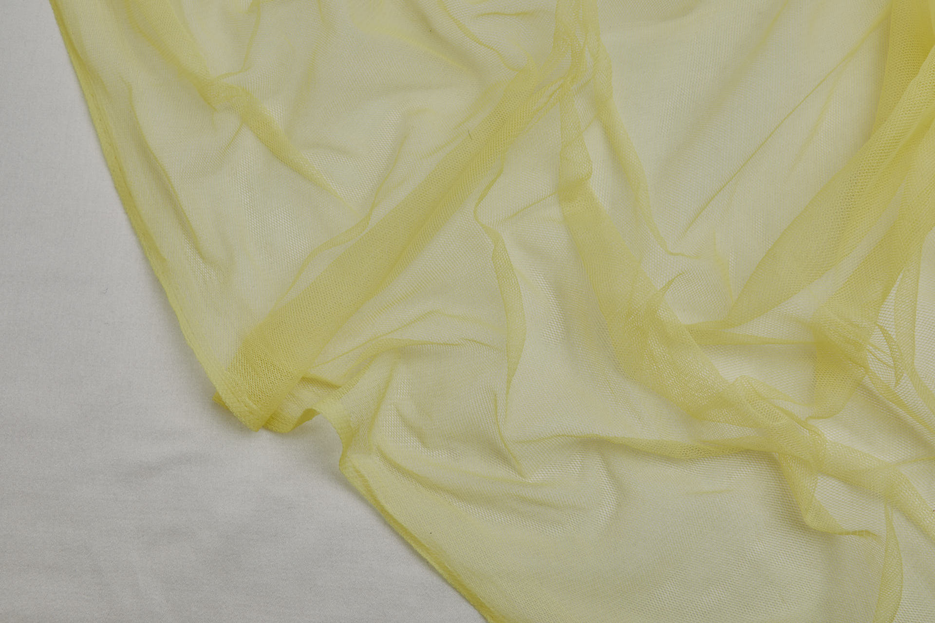 Soft Nylon Tulle - Pale Yellow - T55 fabric, image 3 of 6