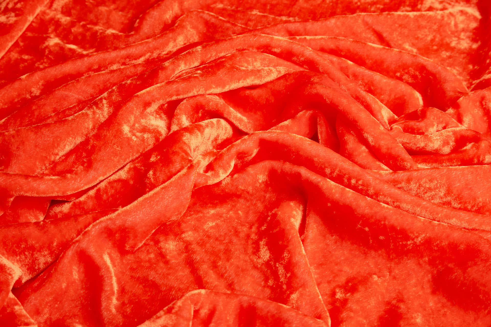 Poly / Viscose Velvet - Tangerine fabric, image 2 of 5