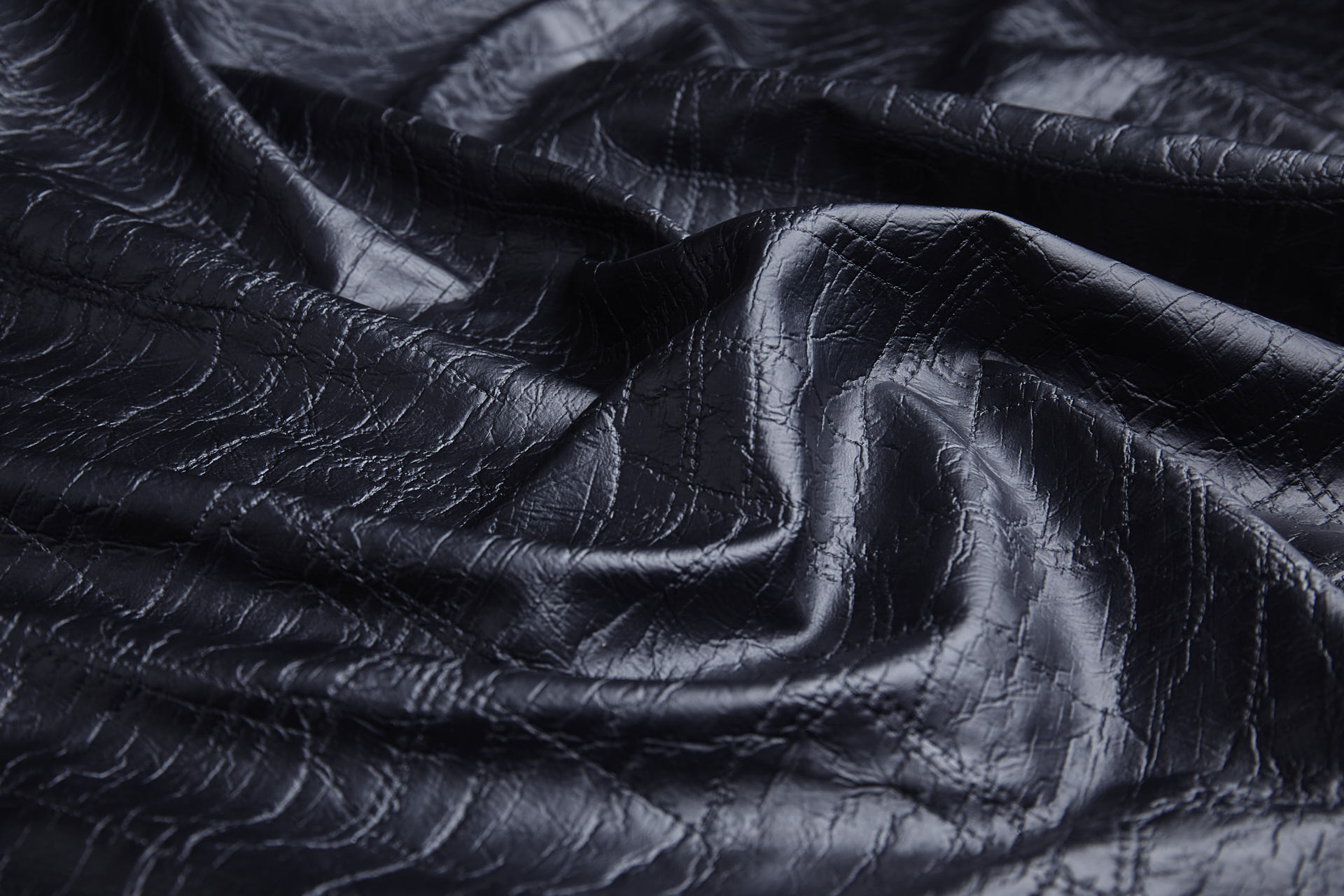 Textured Black Leatherette fabric, image 2 of 9