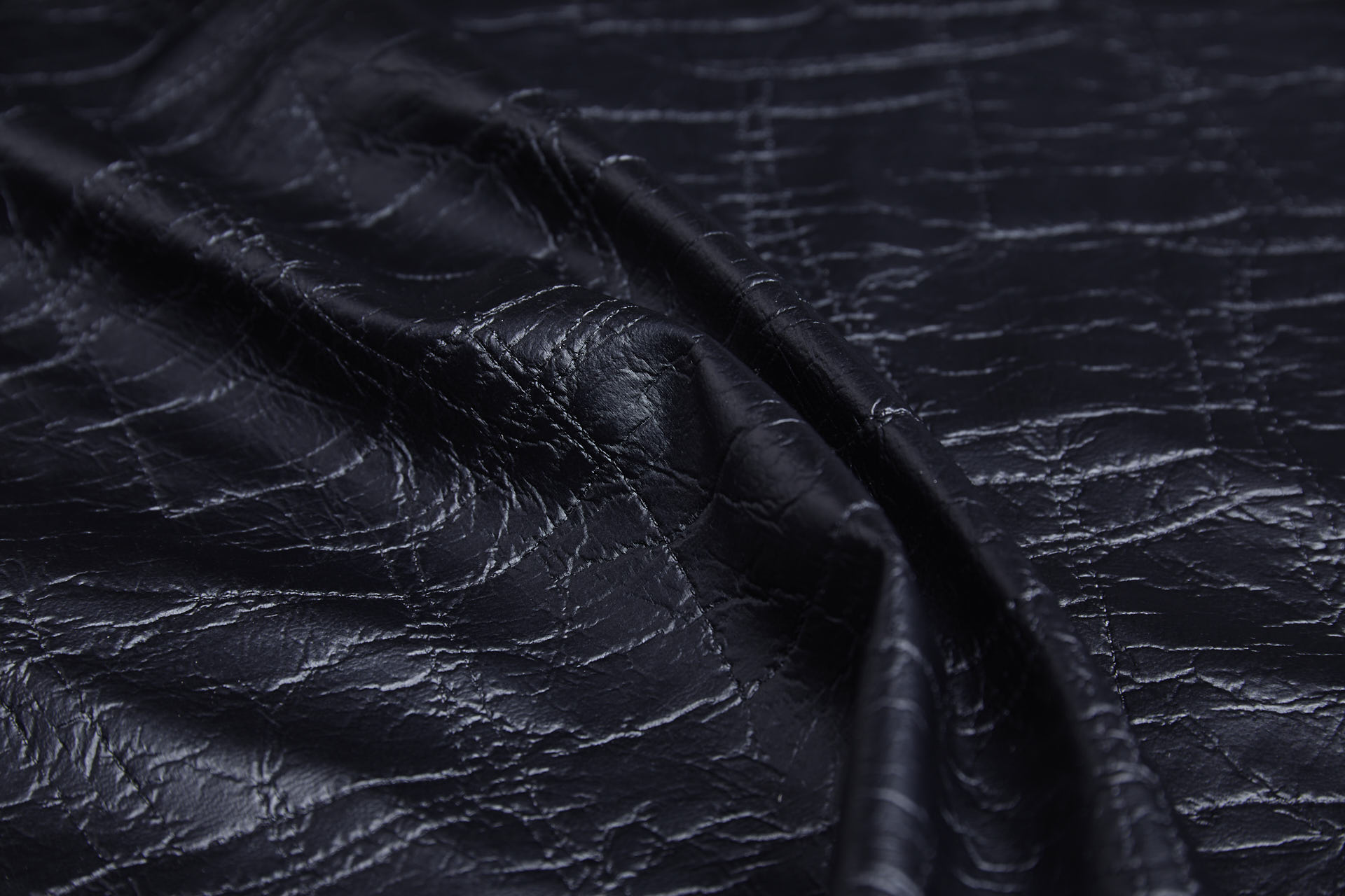 Textured Black Leatherette fabric, image 7 of 9