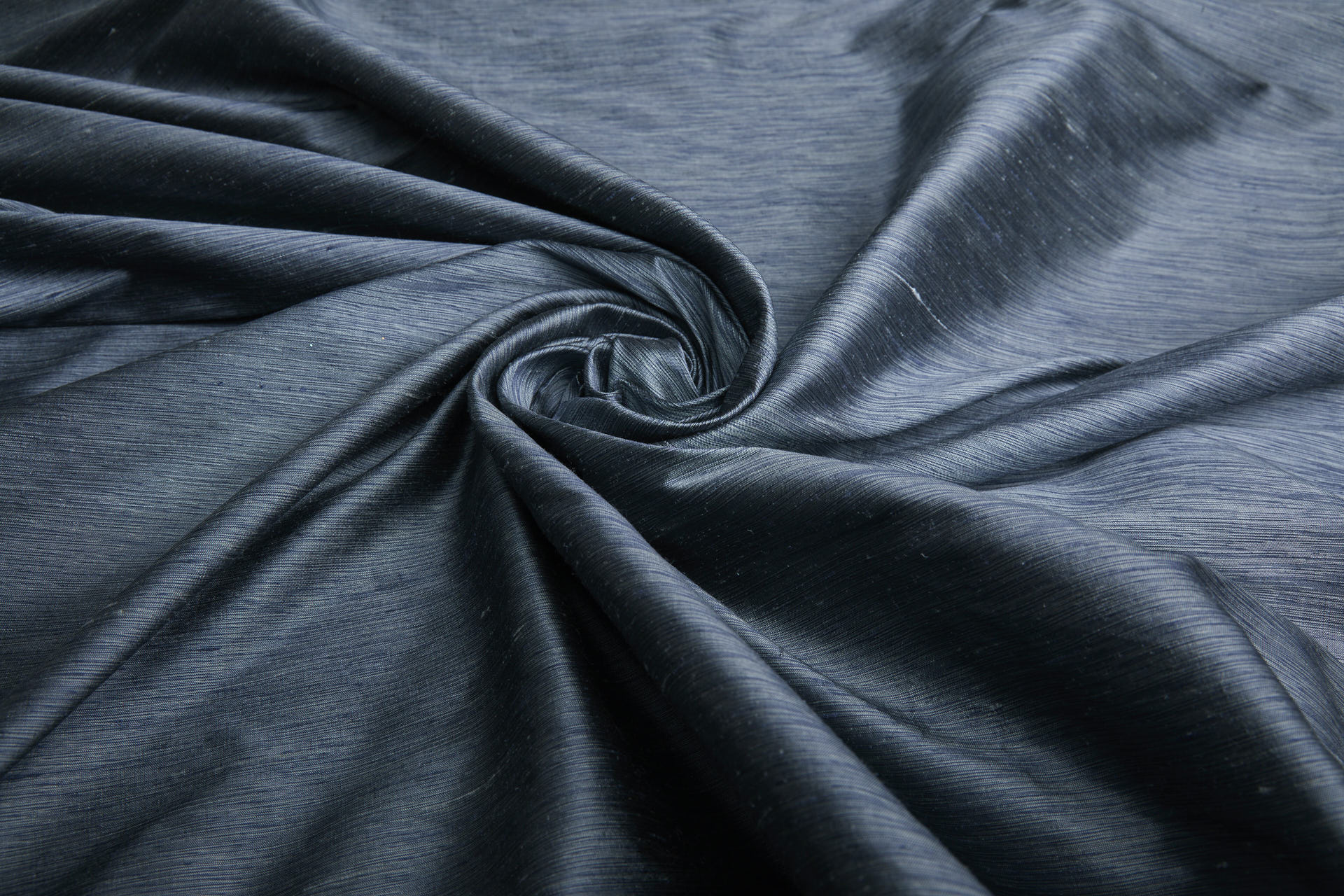 Three Tone Marl Silk Dupion - Blue Grey fabric