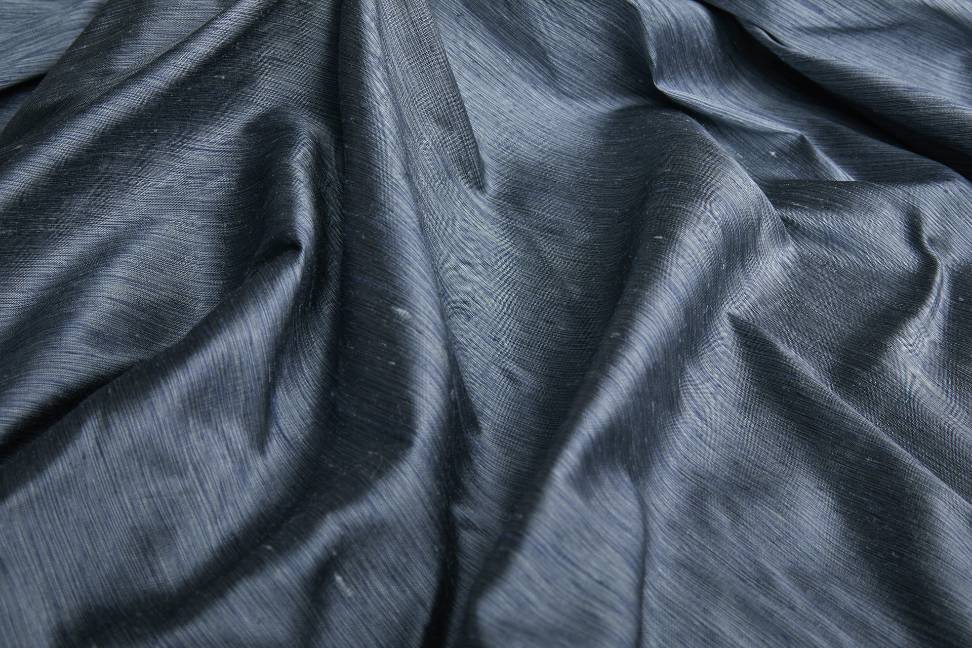 Three Tone Marl Silk Dupion - Blue Grey fabric, image 2 of 5