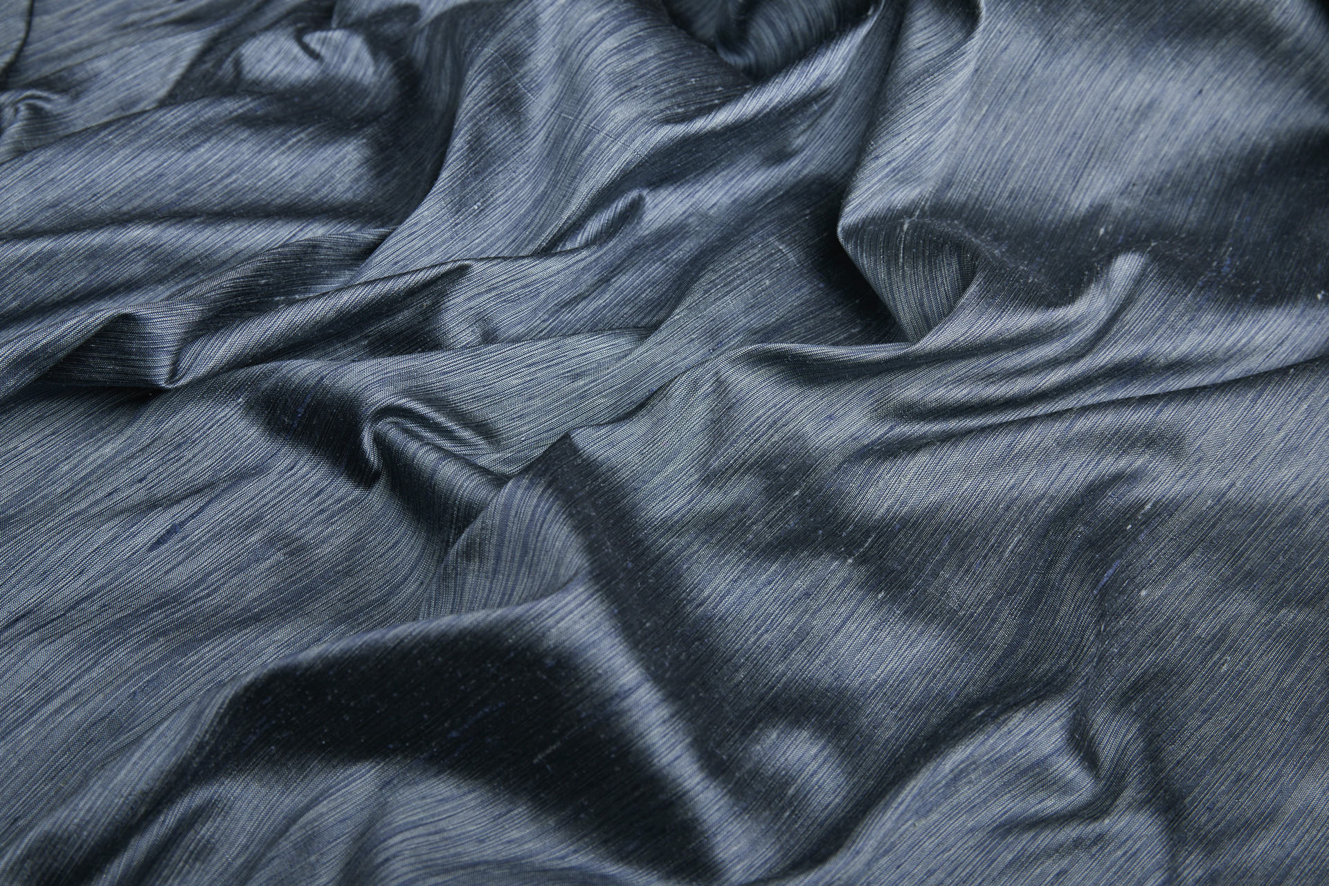 Three Tone Marl Silk Dupion - Blue Grey fabric, image 3 of 5