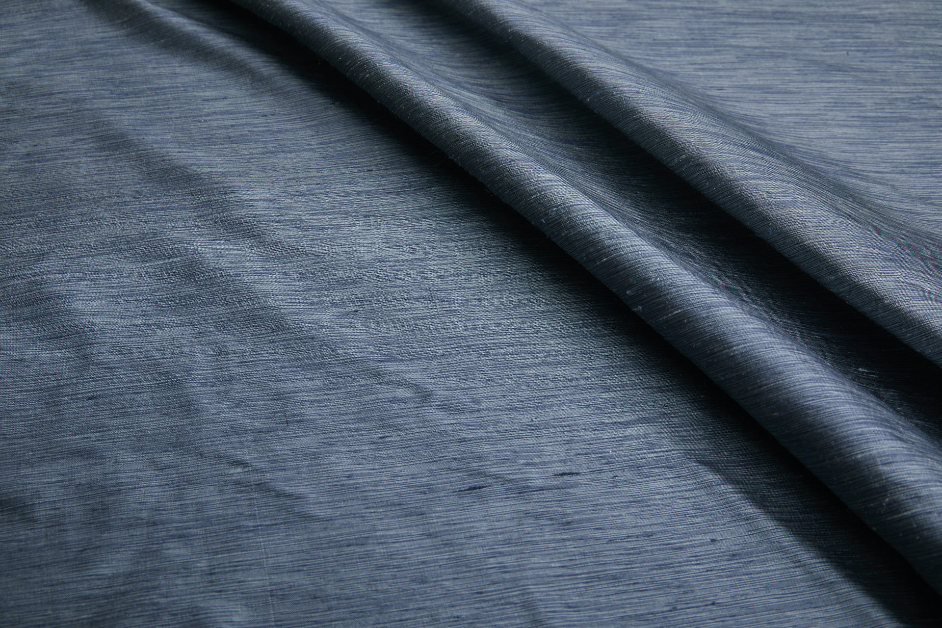 Three Tone Marl Silk Dupion - Blue Grey fabric, image 5 of 5