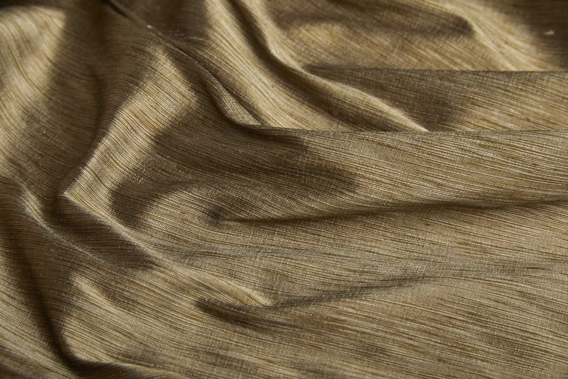 Three Tone Marl Silk Dupion - Olive fabric, image 3 of 6