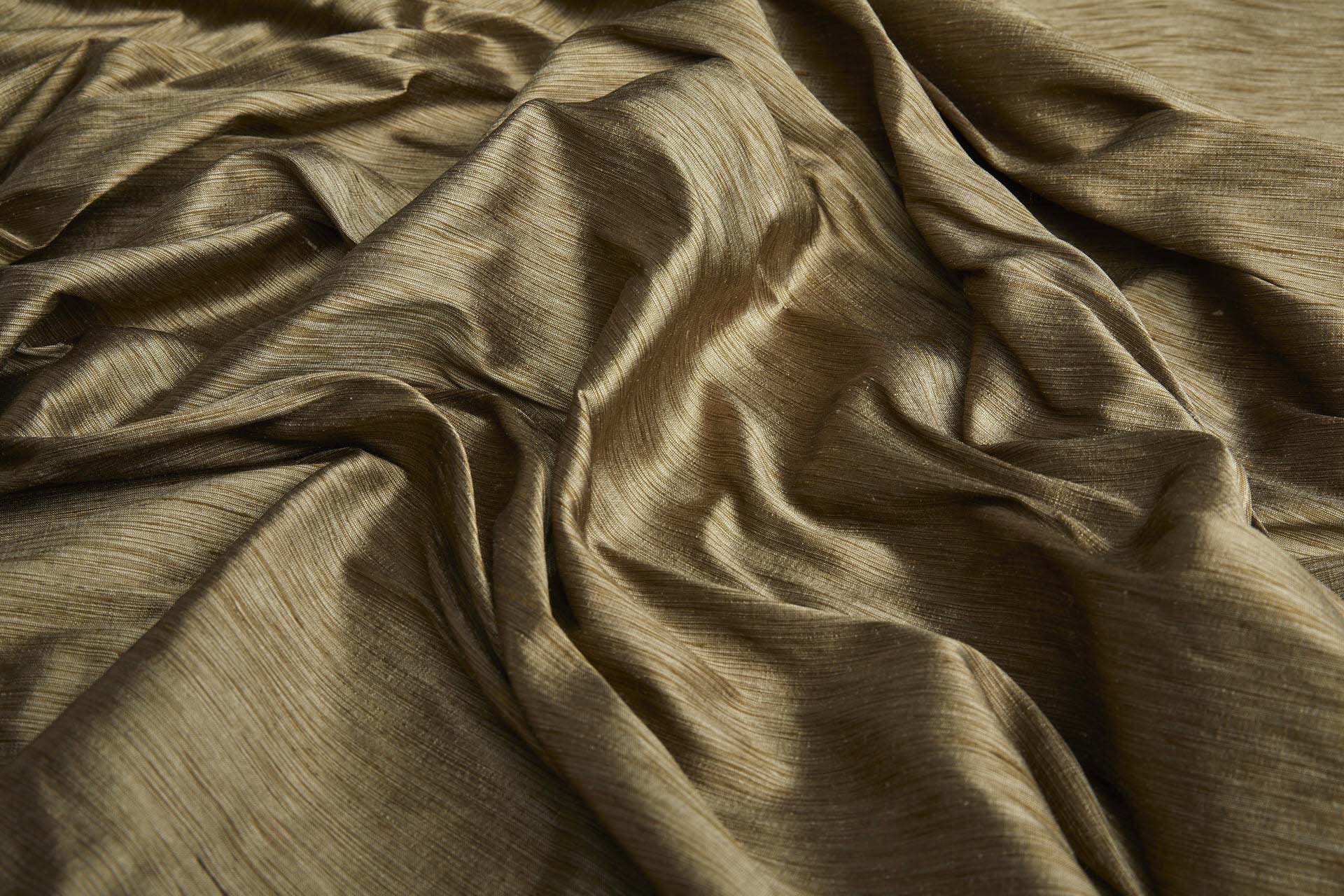 Three Tone Marl Silk Dupion - Olive fabric