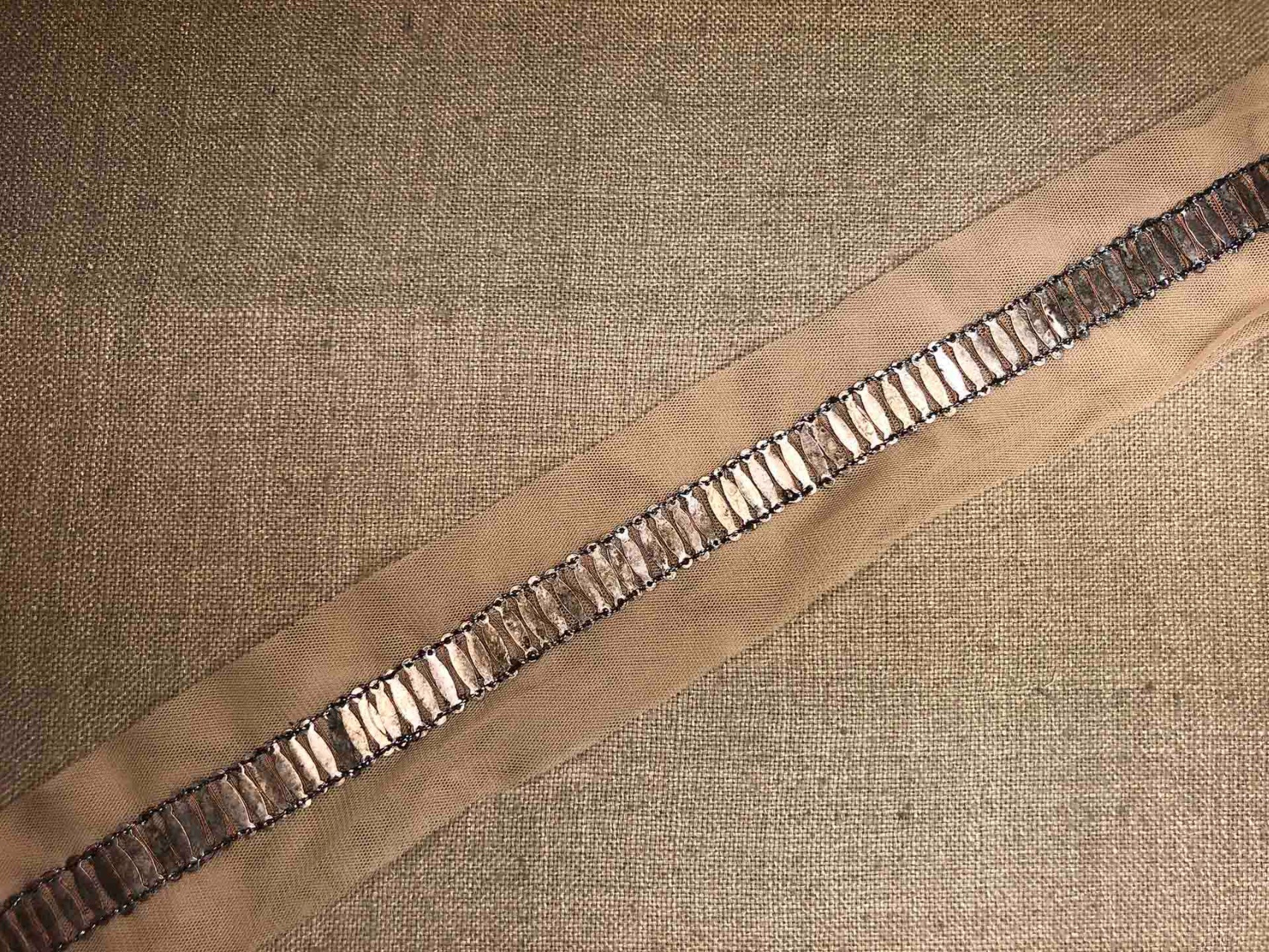 Metal Ellipse Sequin Trim - Single Row Antique Gold, image 3 of 5