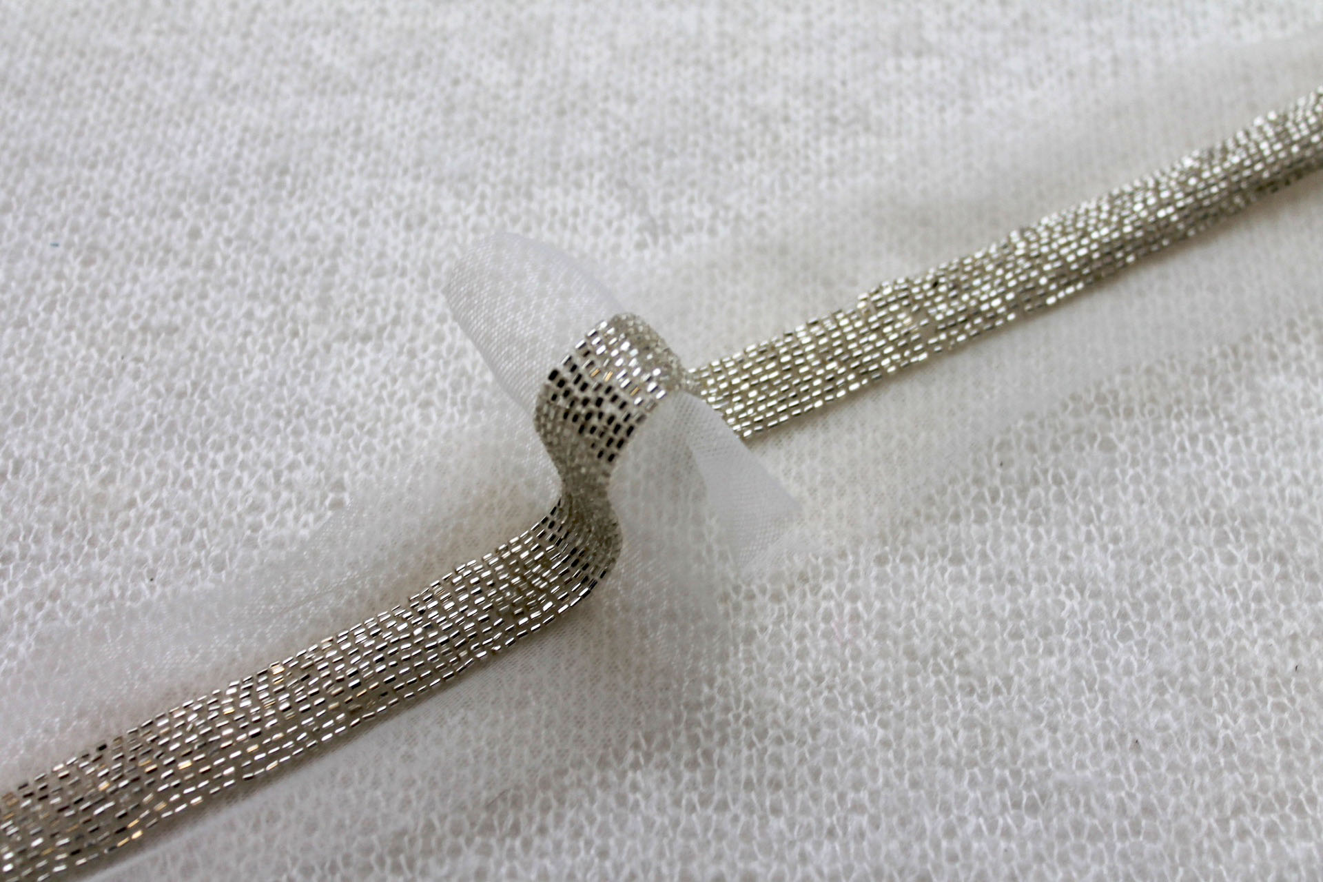 Beaded Micro Trim - Silver - Wide, image 2 of 4