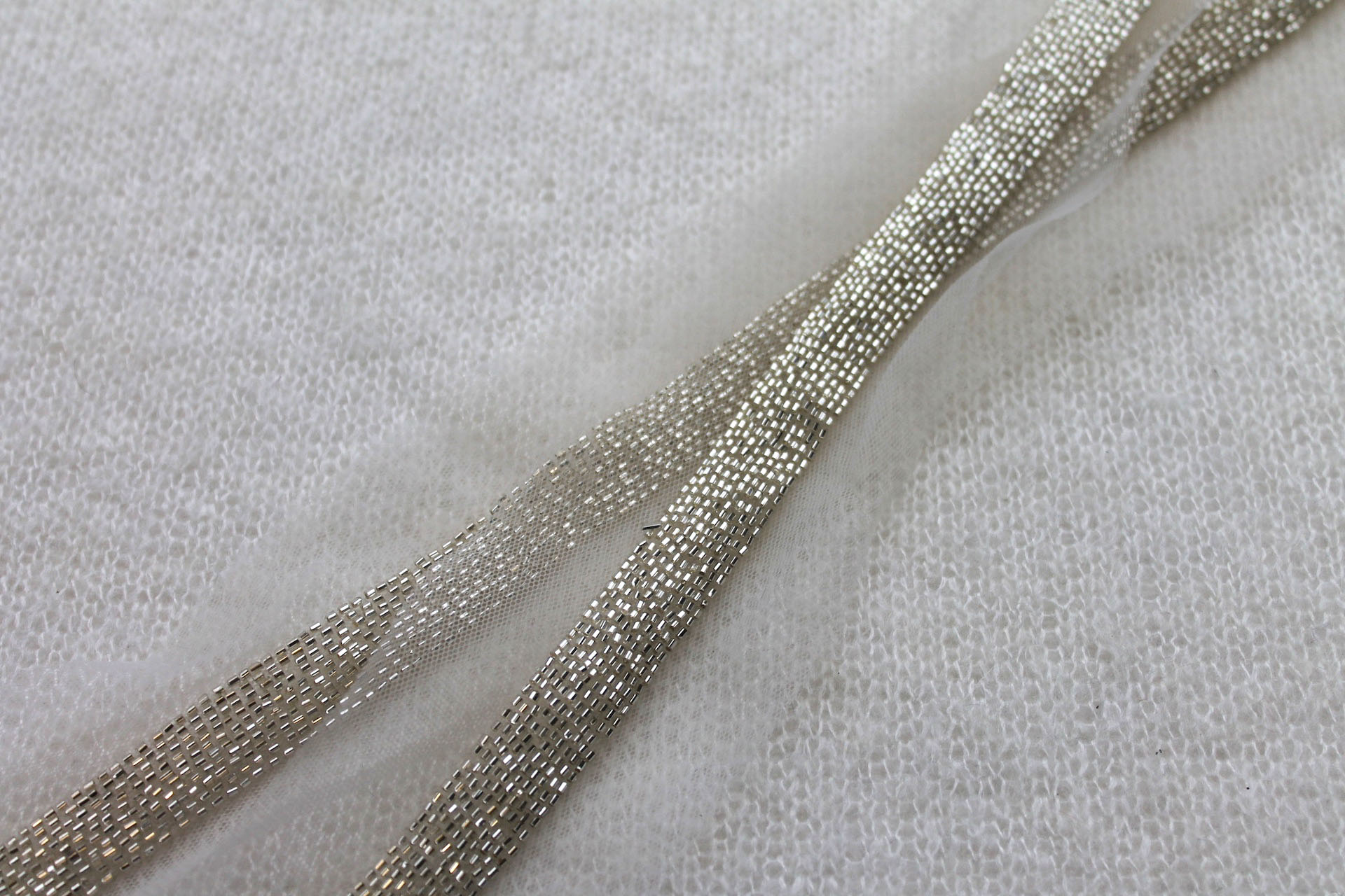 Beaded Micro Trim - Silver - Wide, image 3 of 4