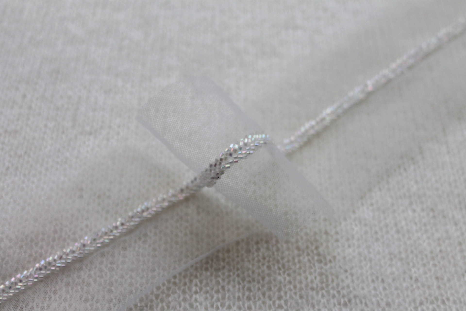 Beaded Micro Trim - Herringbone - Ivory, image 2 of 3