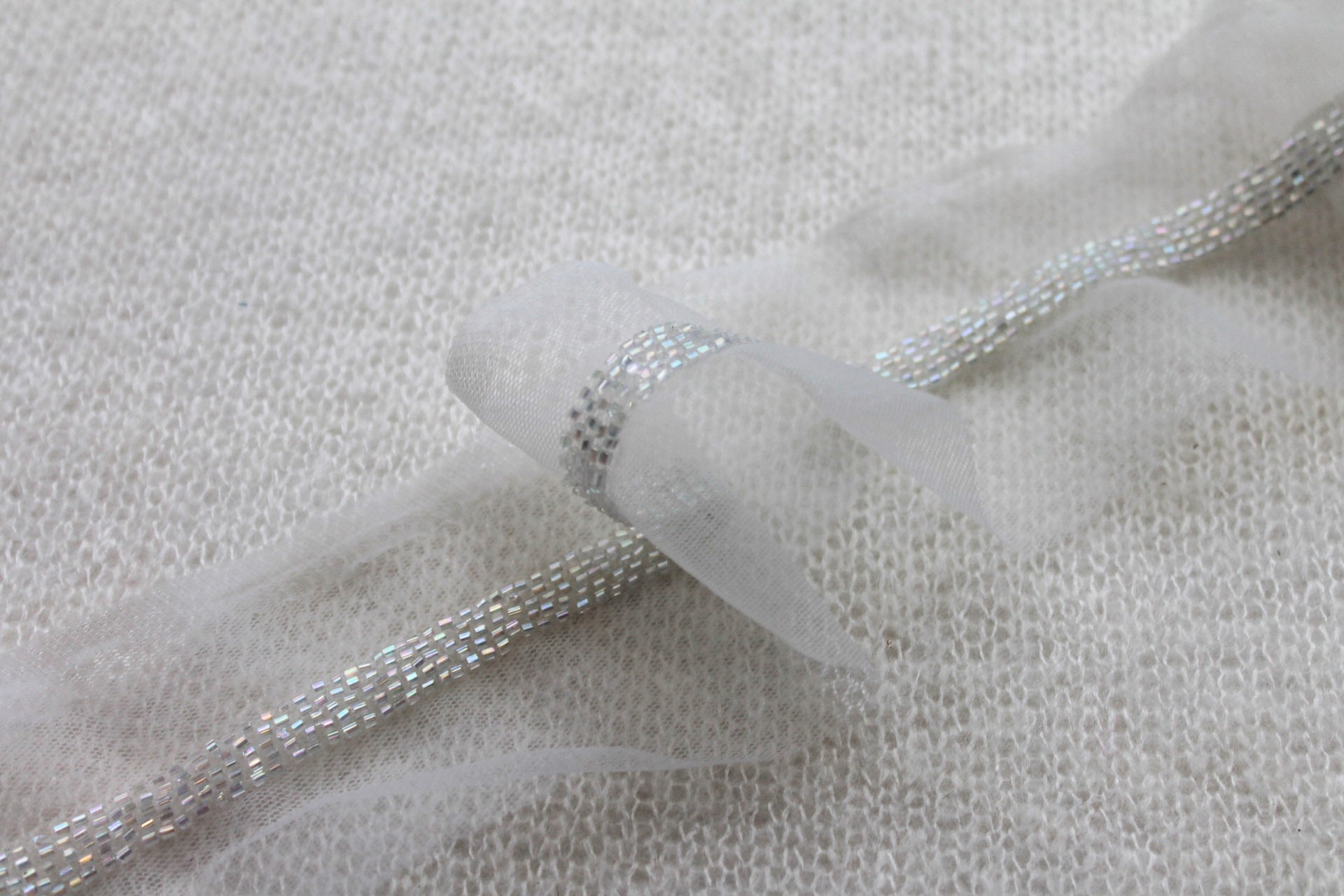 Beaded Micro Trim - Ivory AB - Narrow, image 2 of 3
