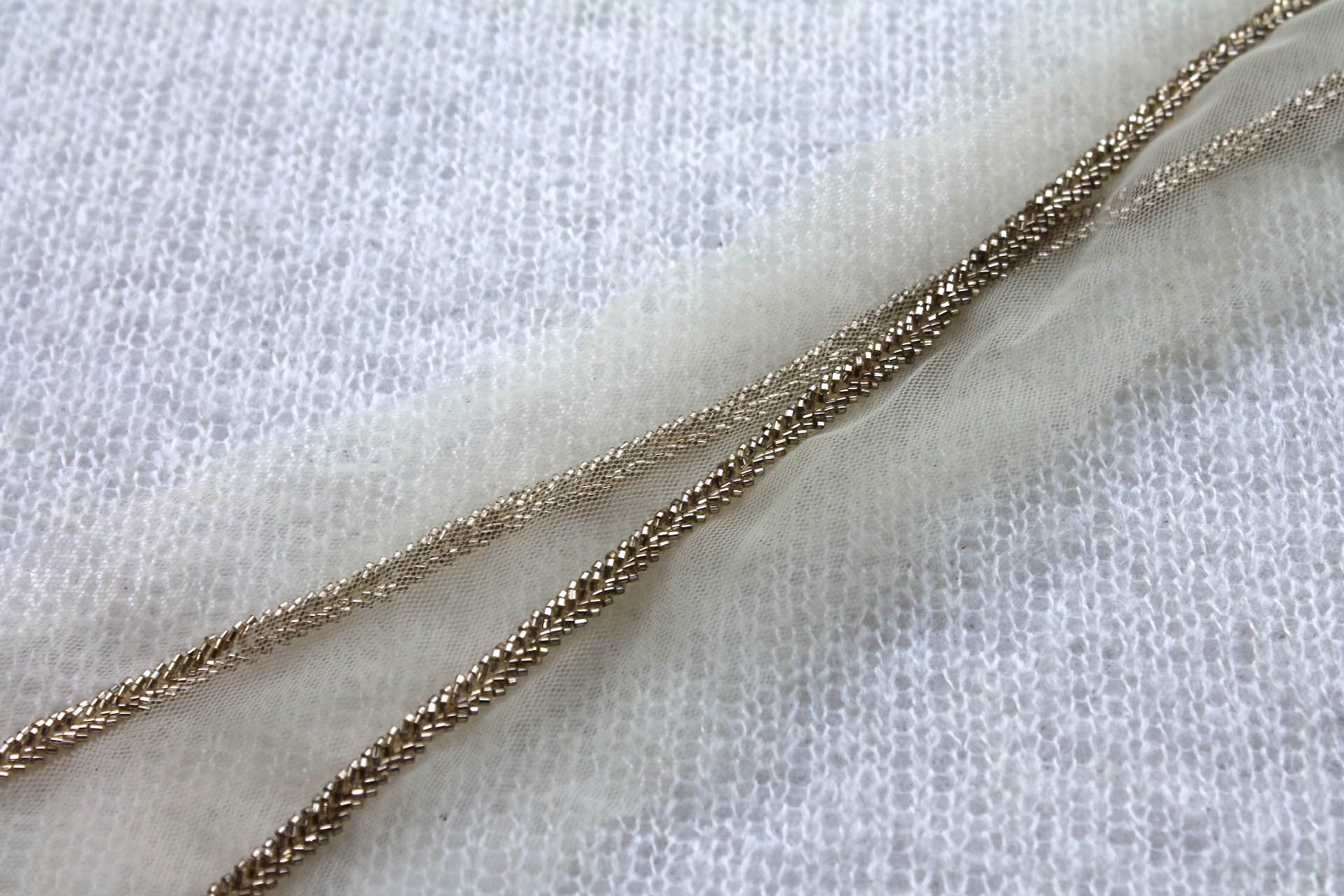 Beaded Micro Trim - Herringbone - Gold, image 2 of 4