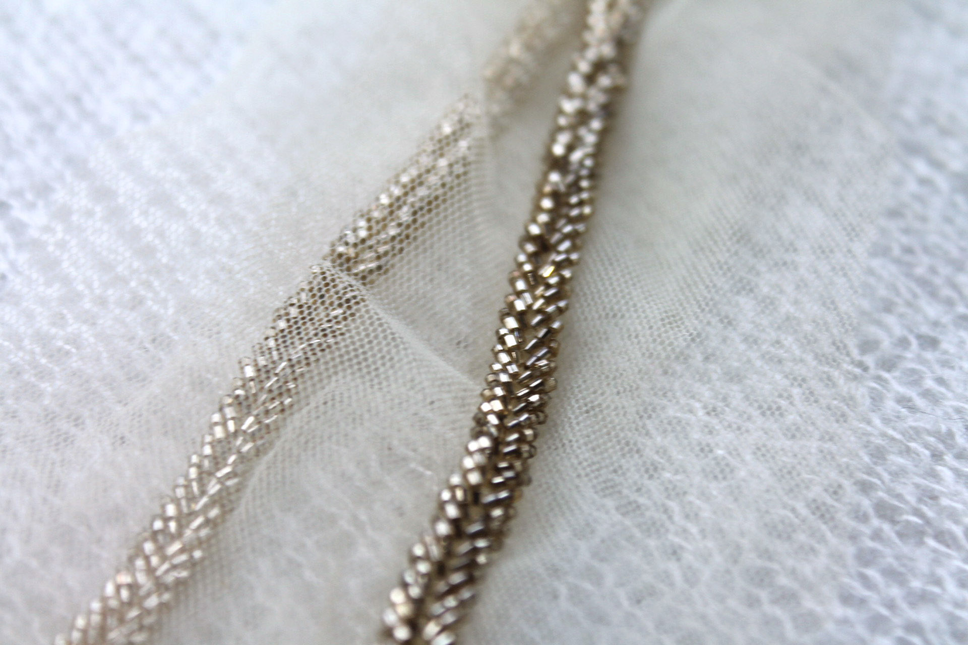 Beaded Micro Trim - Herringbone - Gold, image 4 of 4